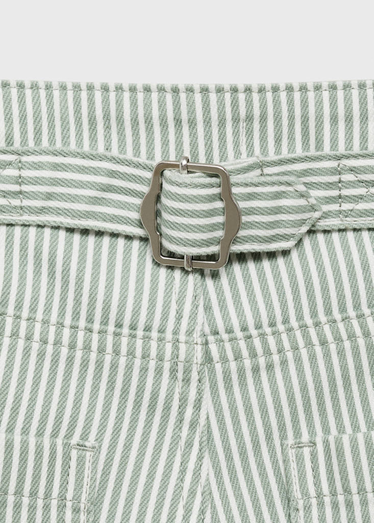 Straight-fit striped jeans — Pastel Green