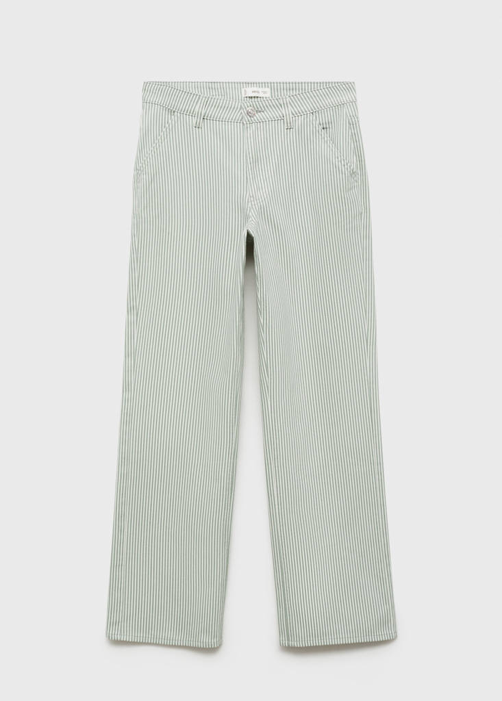 Straight-fit striped jeans — Pastel Green