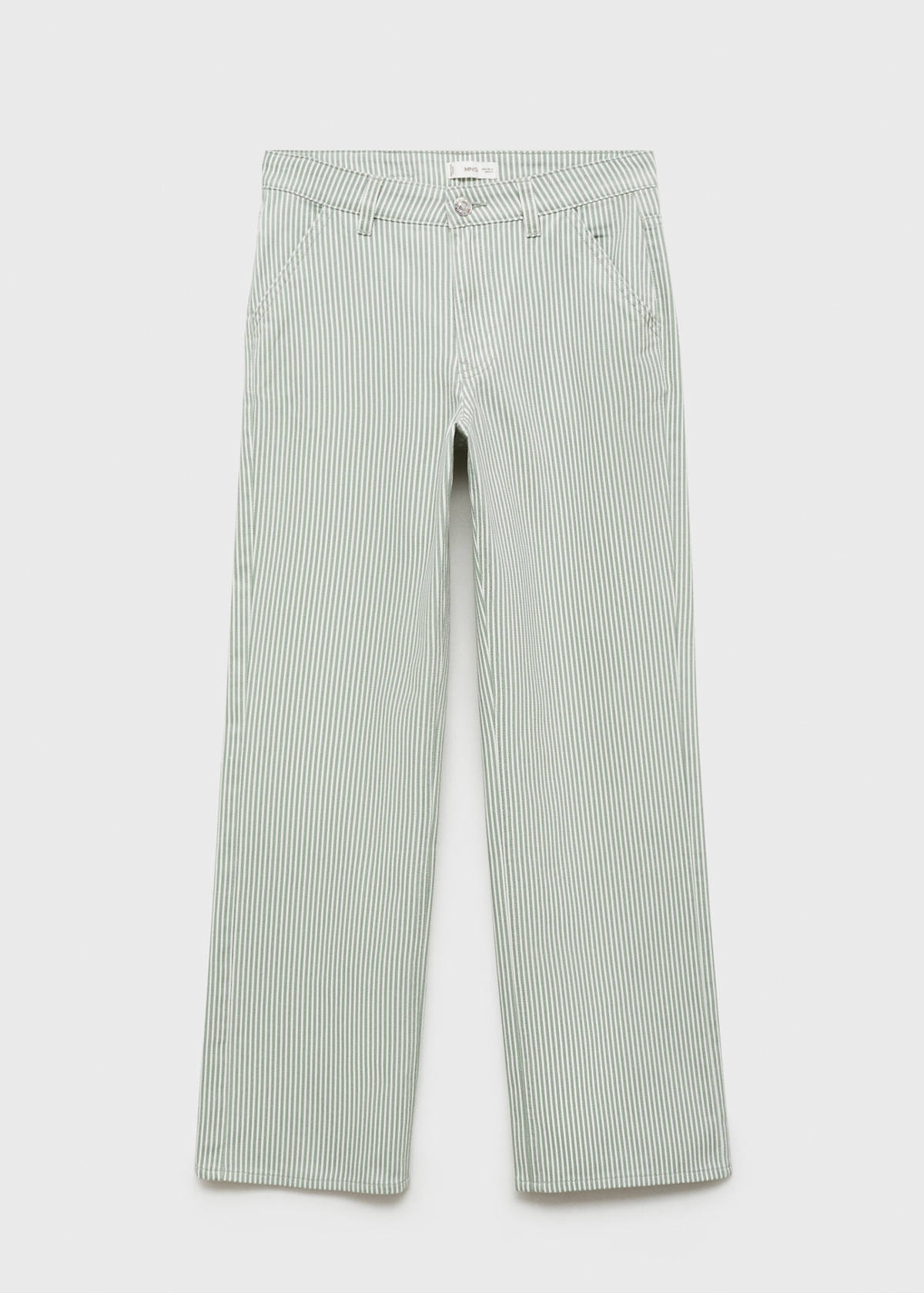 Straight-fit striped jeans — Pastel Green