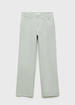 Straight-fit striped jeans — Pastel Green 4