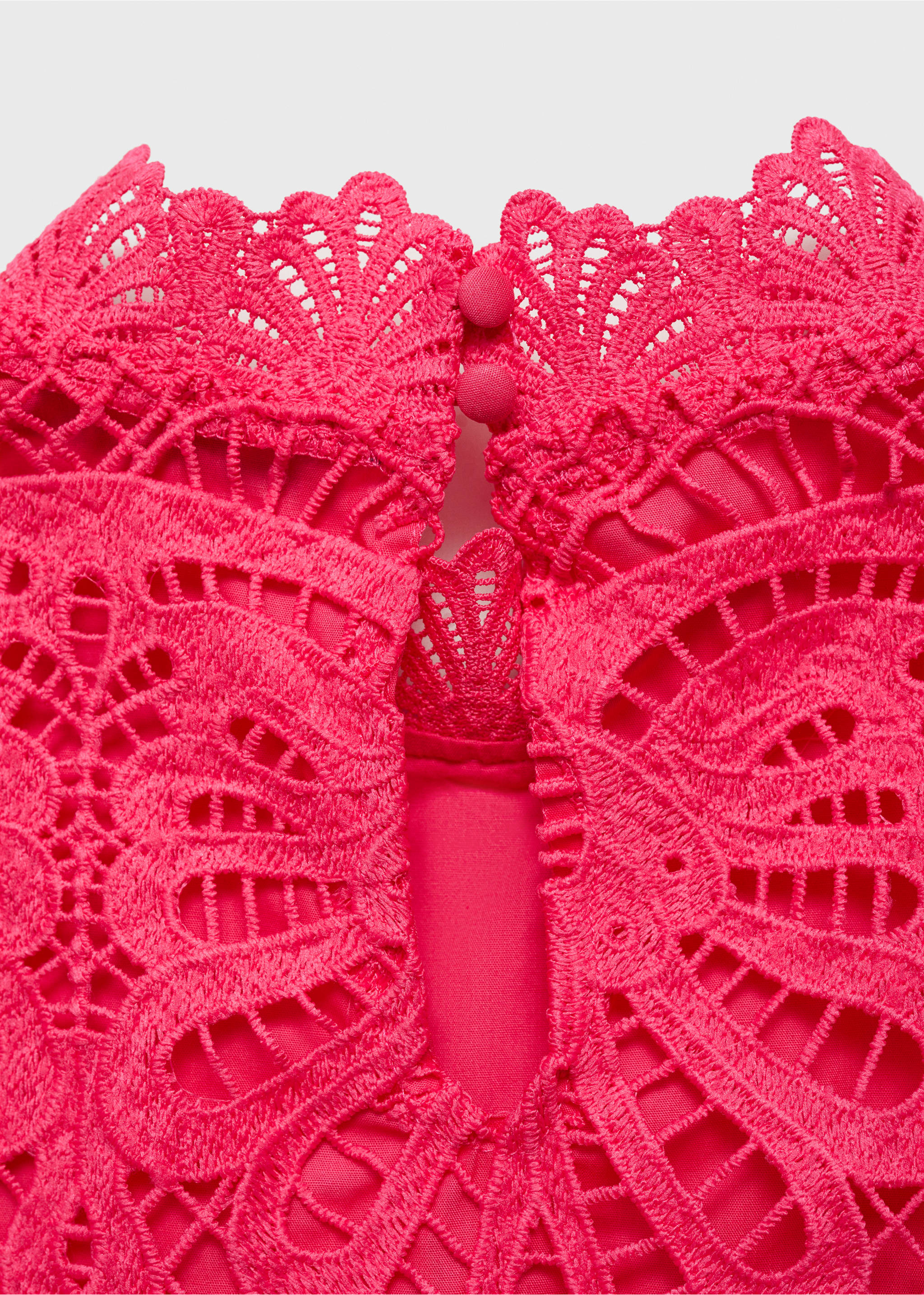 Crochet perkins-neck top - Details of the article 0, Fuchsia. Ref: 87092530-00.