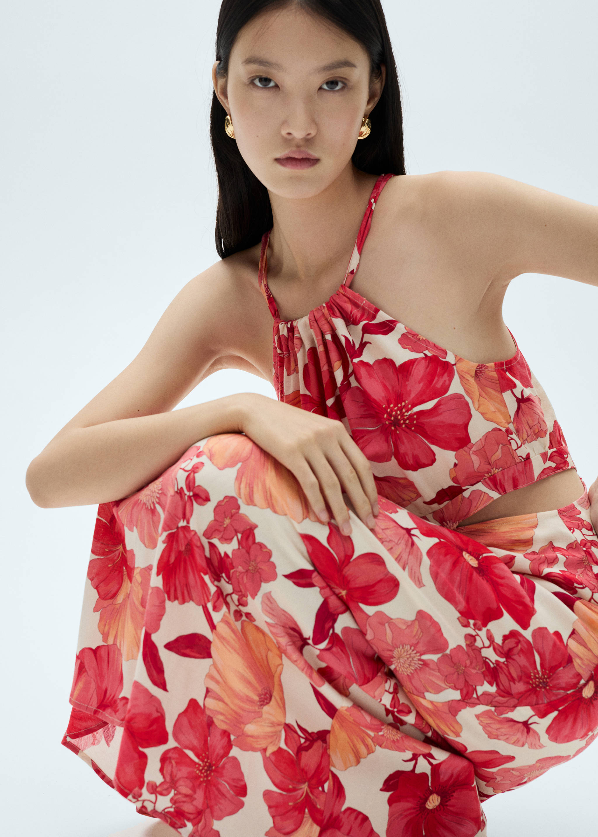Floral dress with openings - Details of the article 1