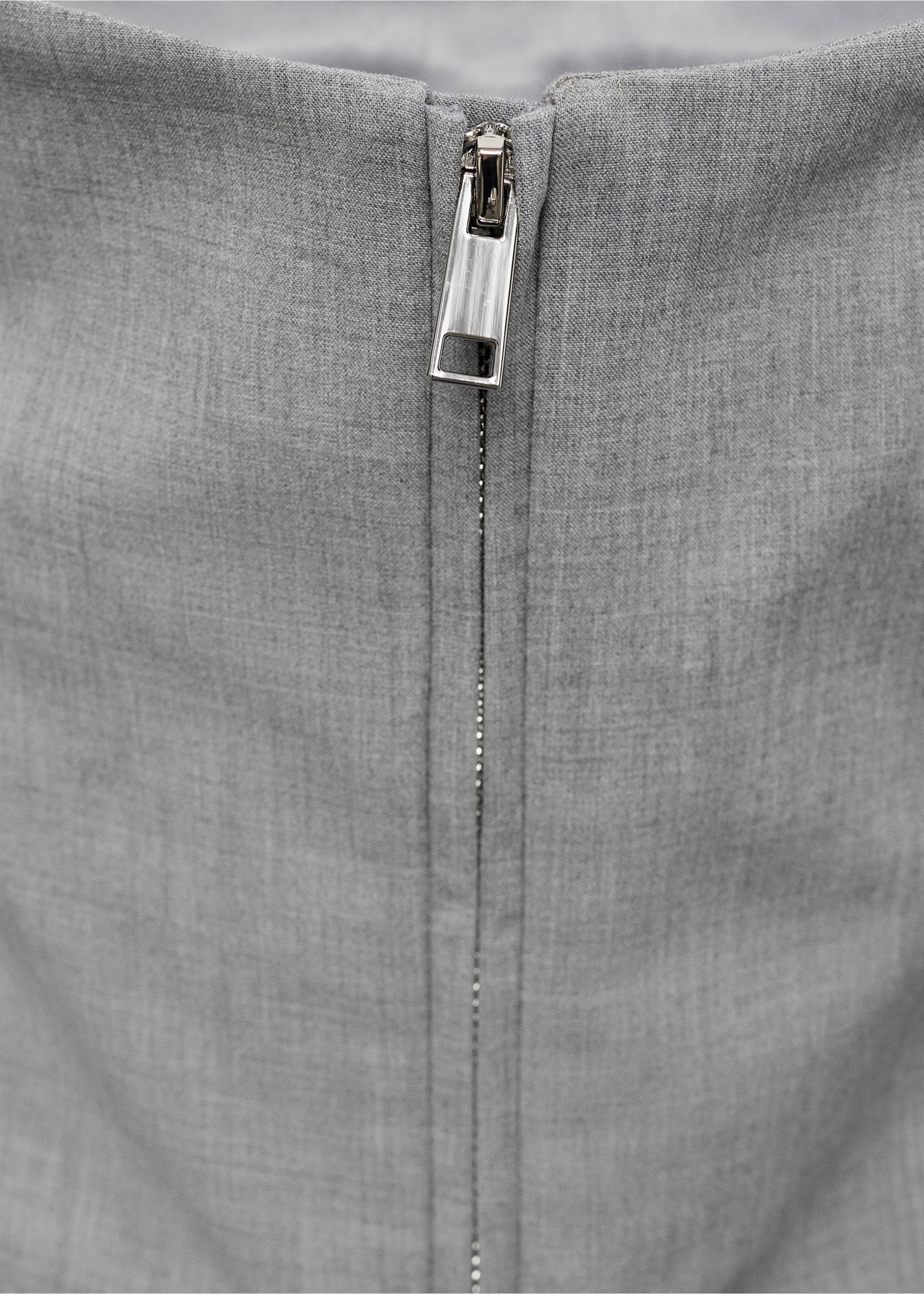 Oversized barn jacket with zipper - Details of the article 8, Grey. Ref: 87092538-00.