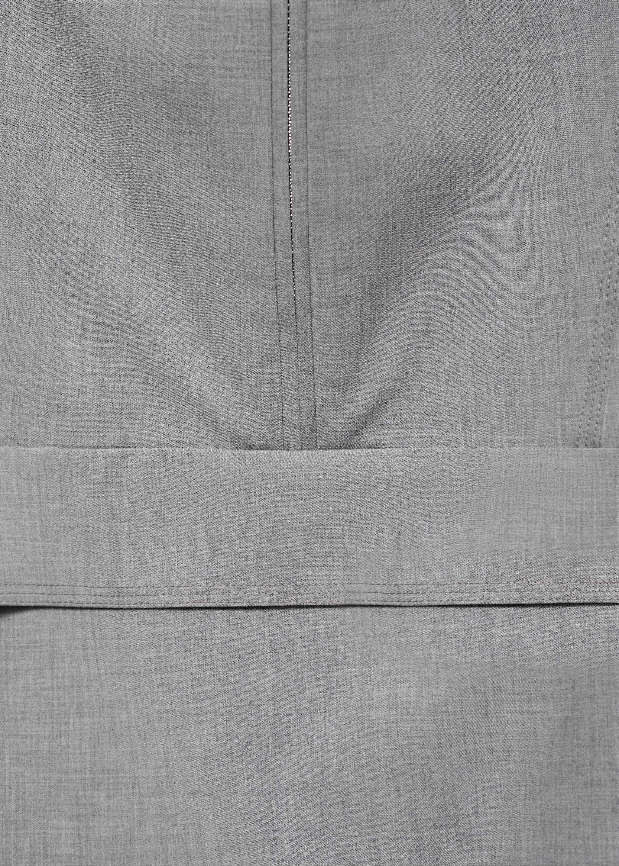 Oversized barn jacket with zipper - Details of the article 0, Grey. Ref: 87092538-00.