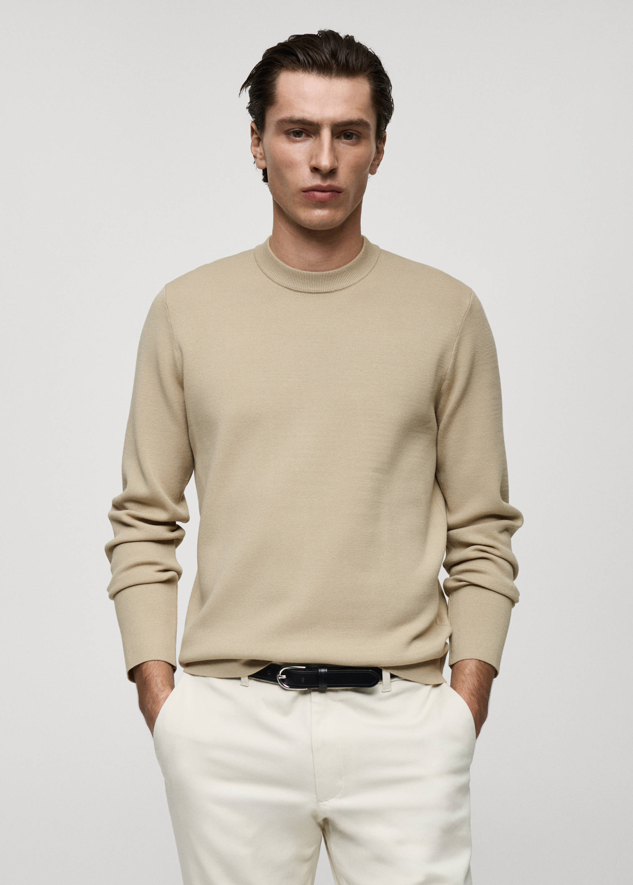 Medium-knit regular-fit sweater - Medium plane