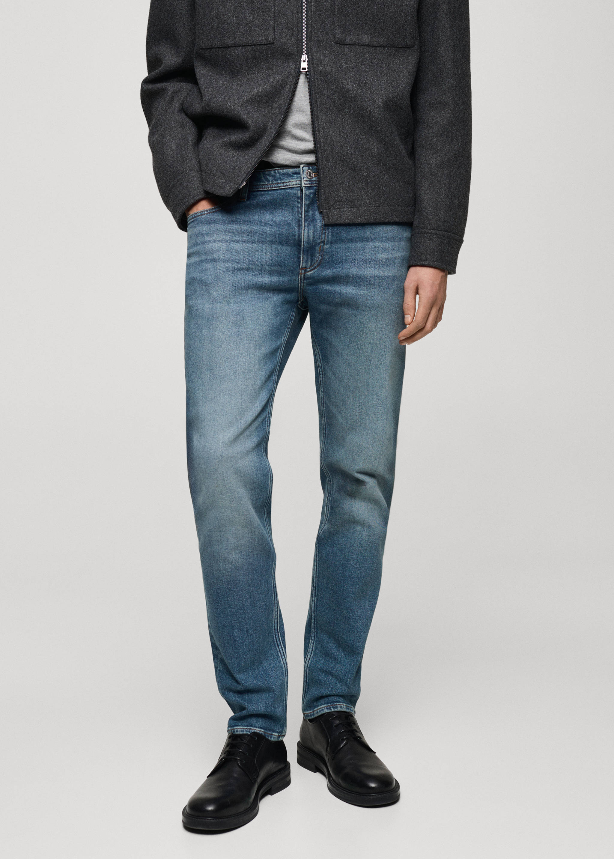 Jan slim-fit faded medium-wash Jeans - Medium plane