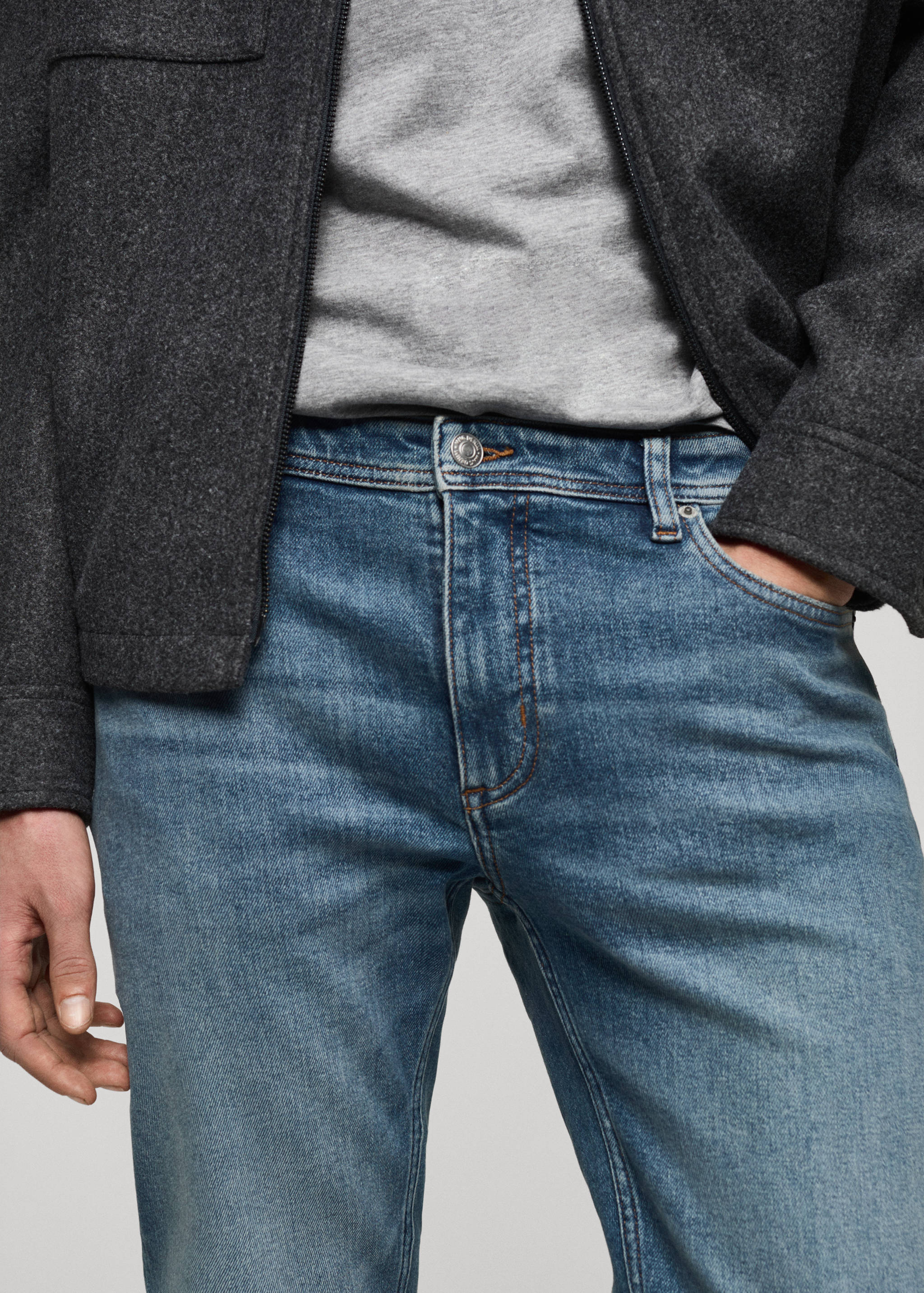 Jan slim-fit faded medium-wash Jeans - Details of the article 1