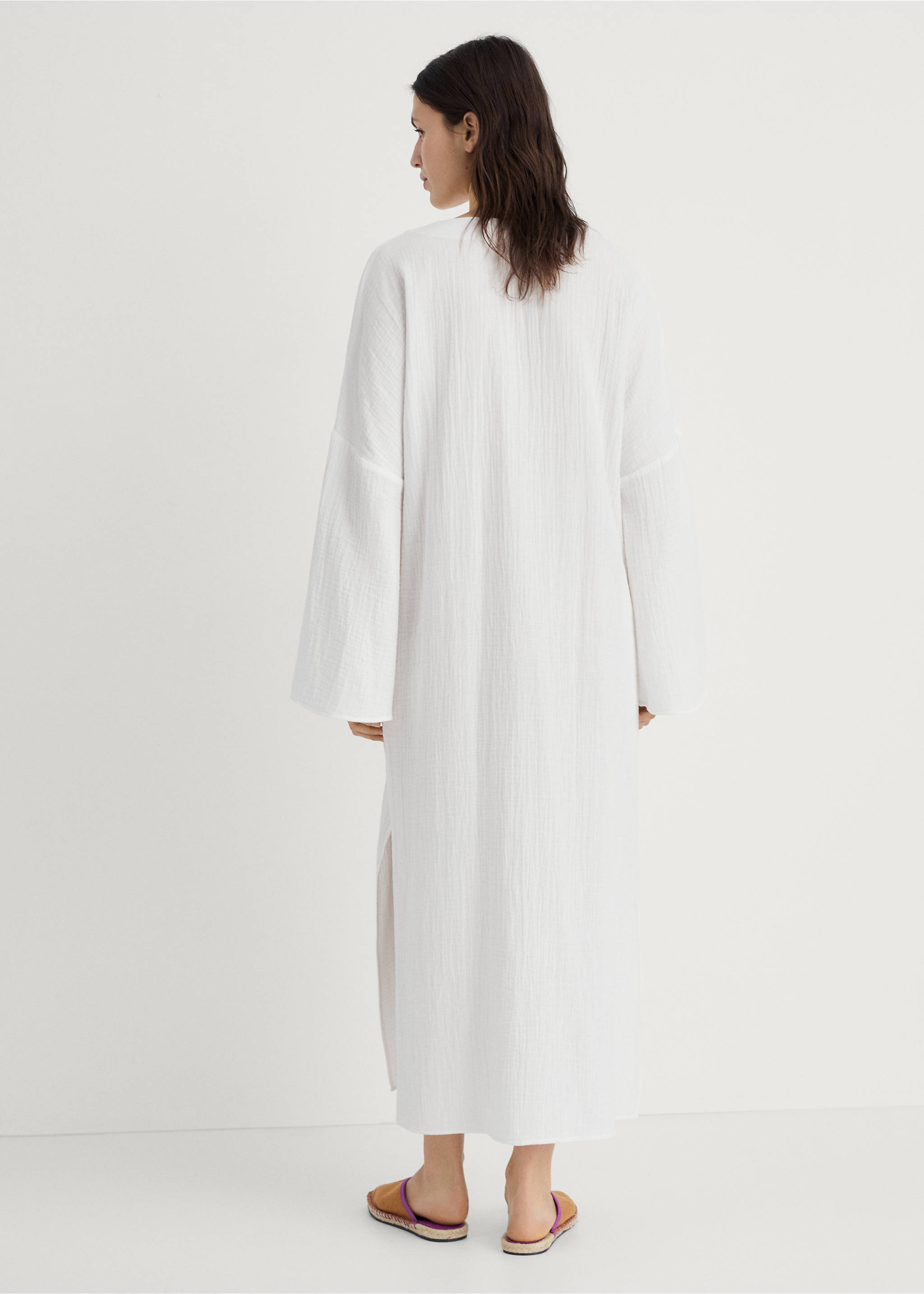 Oversize pijama kaftan - Ürünün arkası, Beyaz. Ref: 87092891-00.