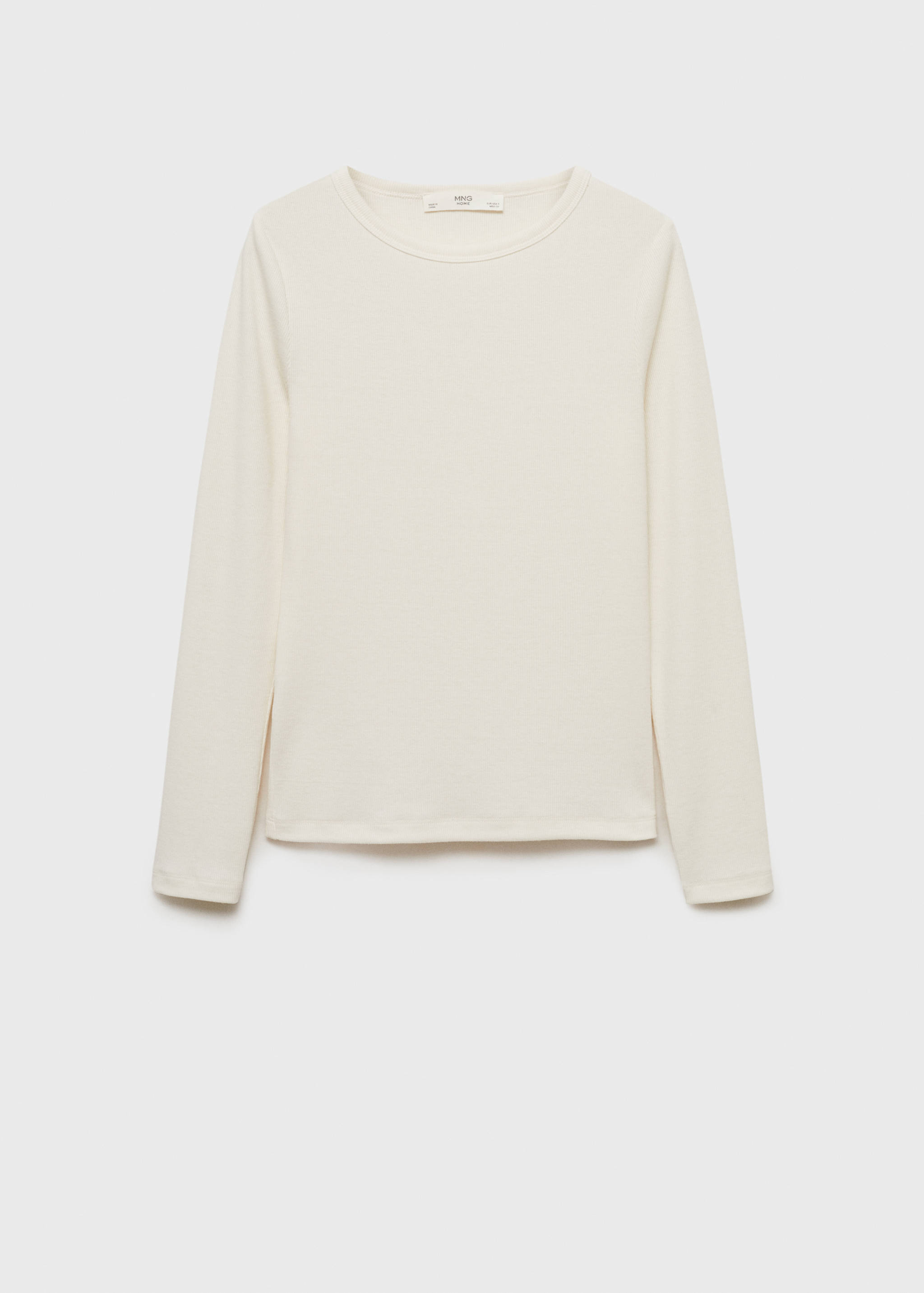 Футболка з ребристого трикотажу з круглим вирізом - Товар без моделі