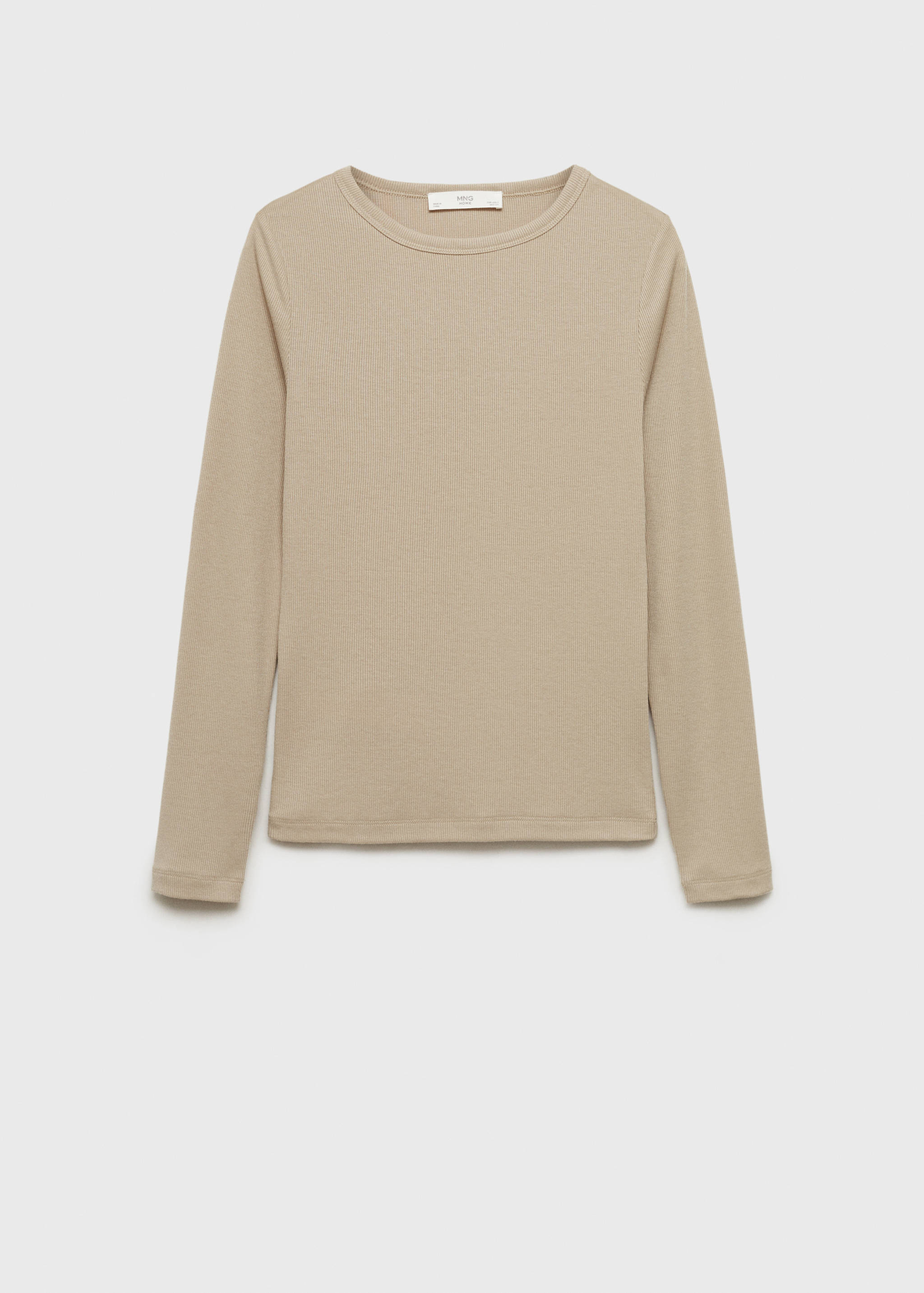 Rib-knit round-neck t-shirt - Article without model