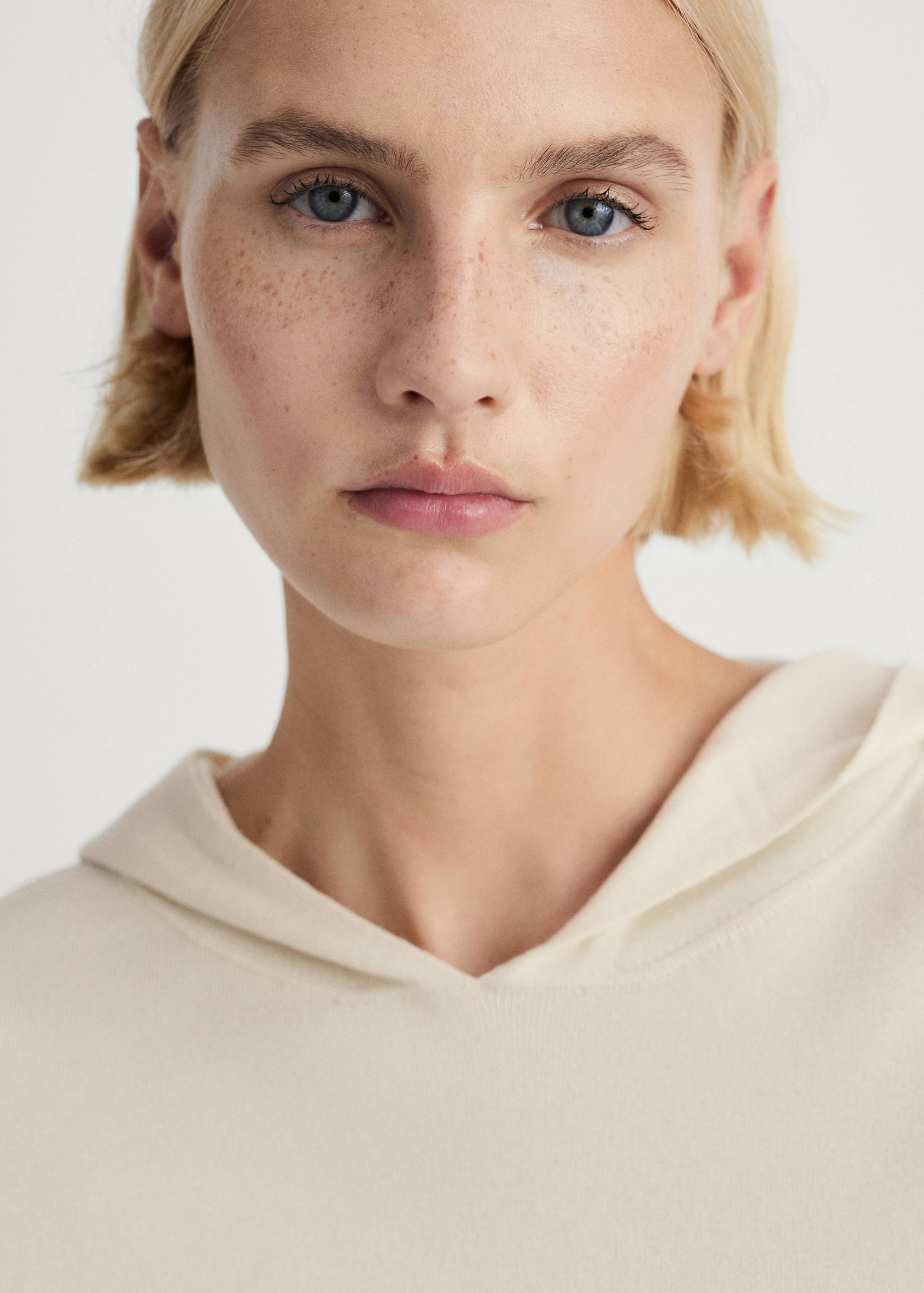 Rib-knit hoodie sweatshirt - Details of the article 1