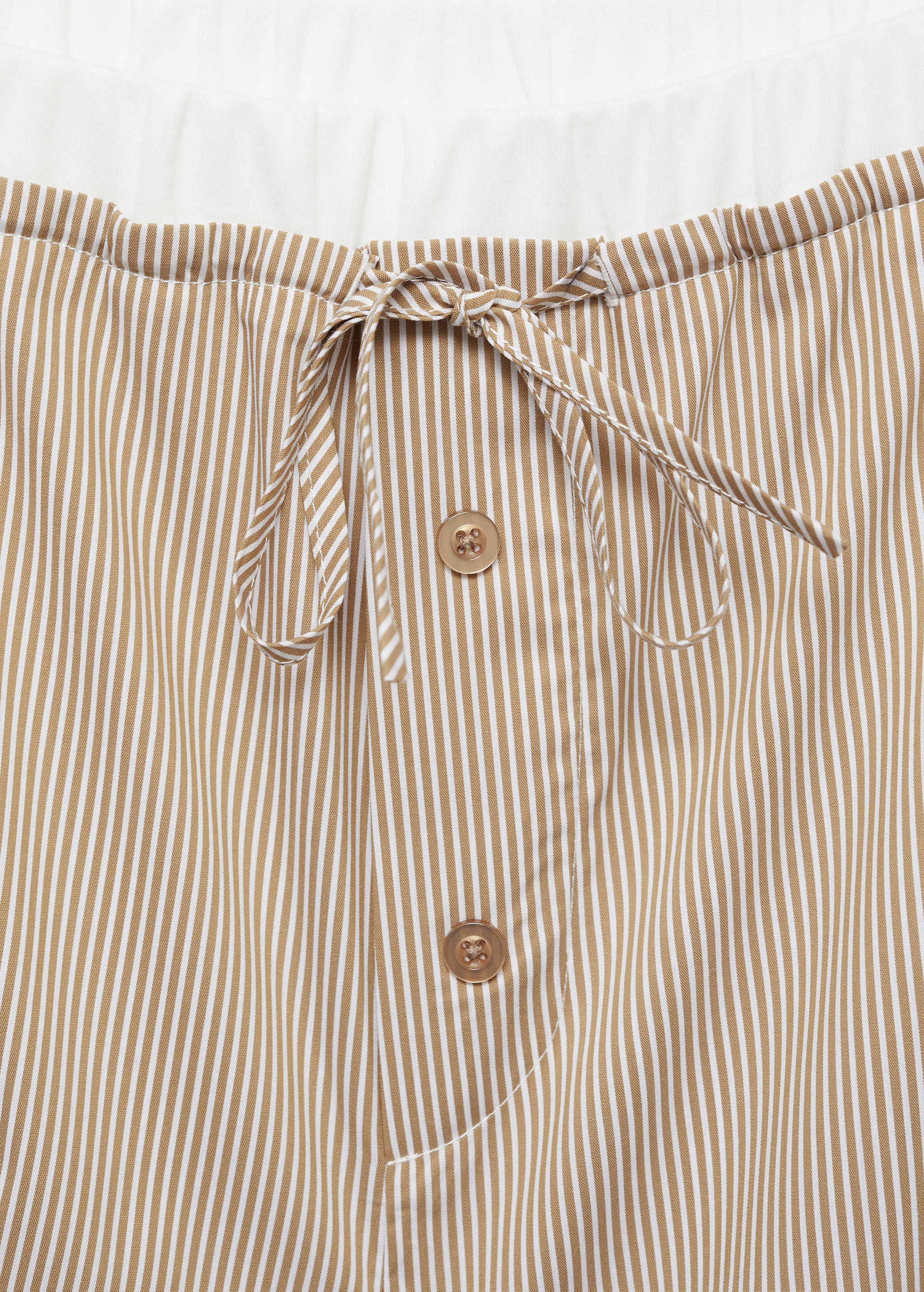 Striped pajama shorts with elasticated detail - Details of the article 8