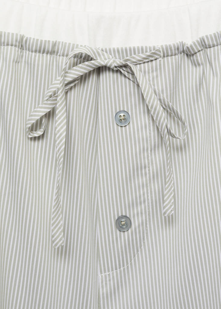 Striped pyjama shorts with elasticated detail — Aqua Green