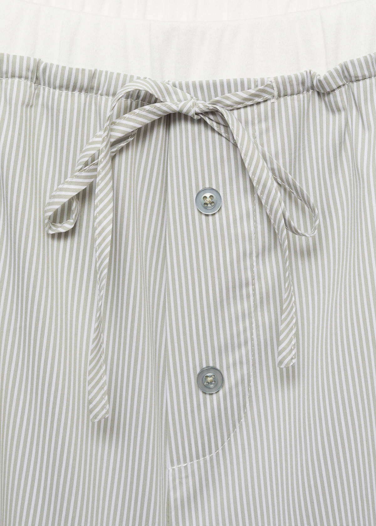 Striped pyjama shorts with elasticated detail — Aqua Green