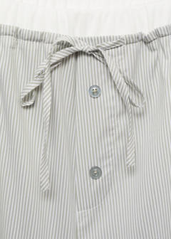 Striped pyjama shorts with elasticated detail — Aqua Green 6