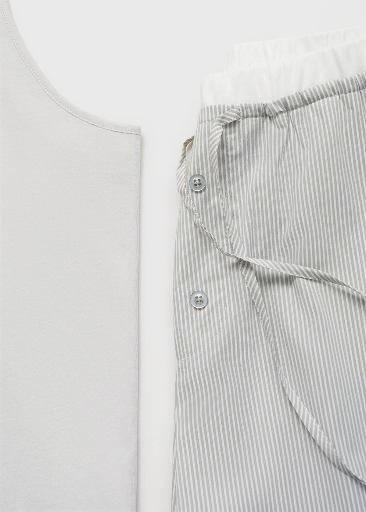 Striped pyjama shorts with elasticated detail — Aqua Green
