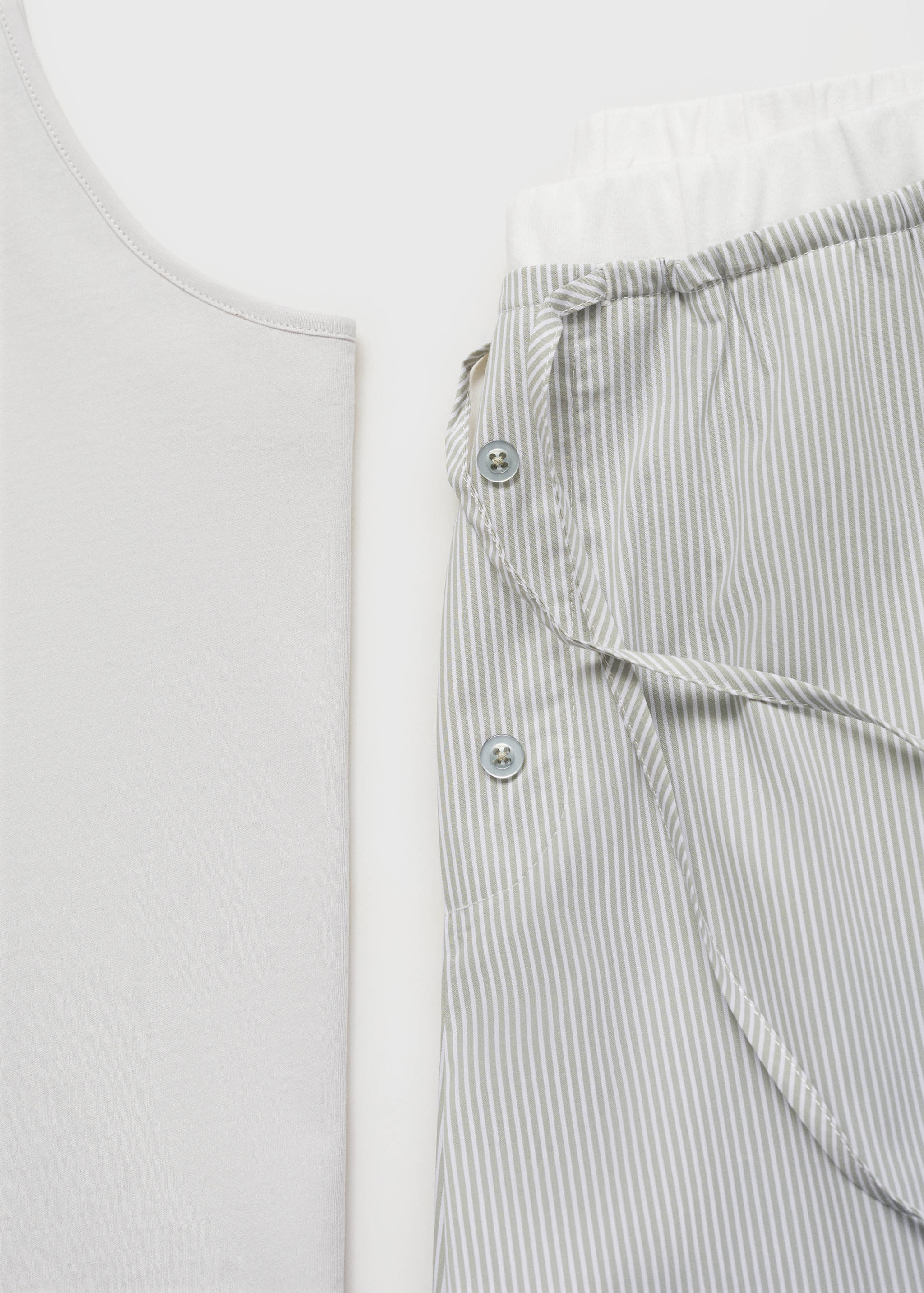 Striped pajama shorts with elasticated detail - Details of the article 0
