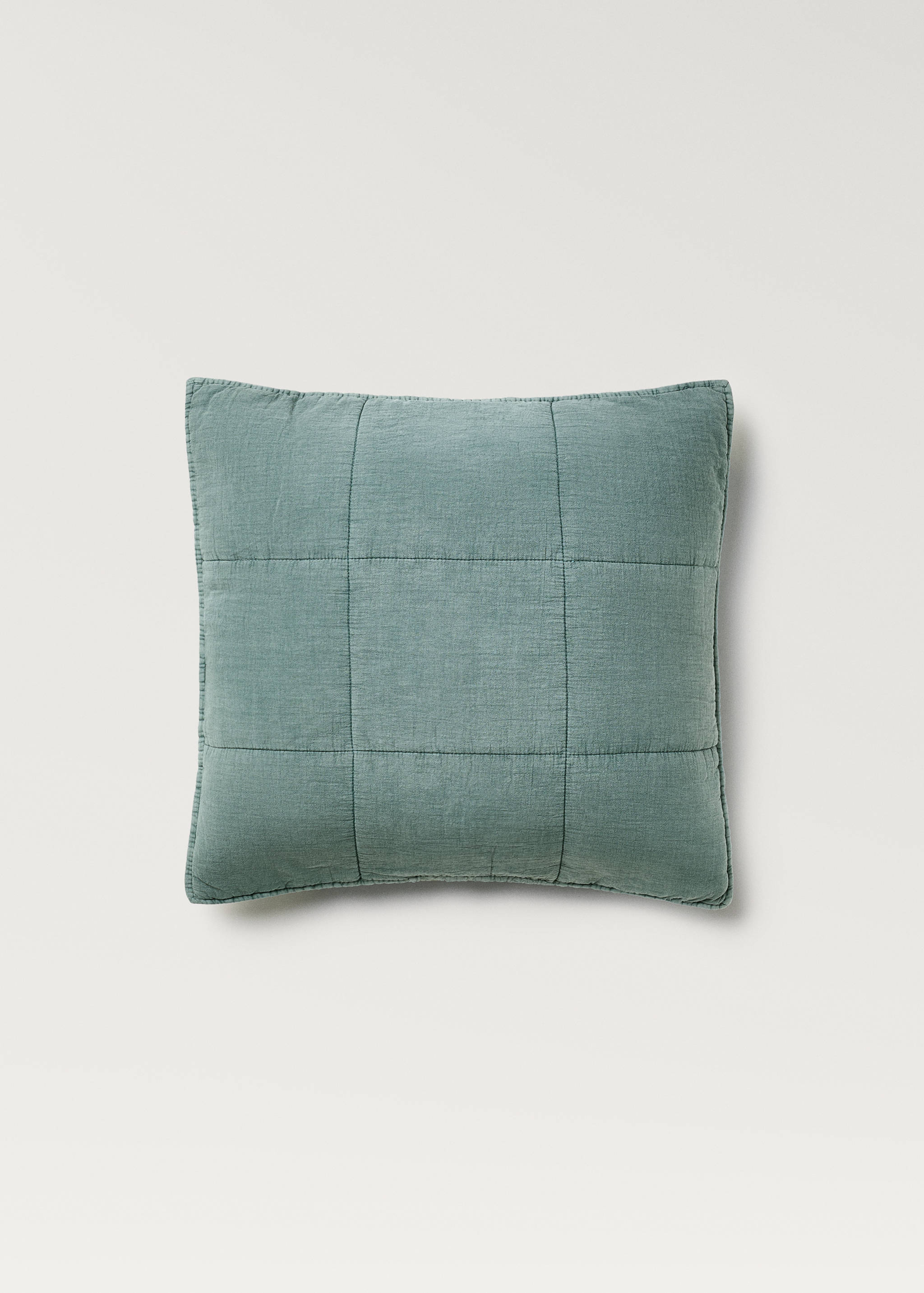 Garment-dyed cotton cushion cover with checks 50x50 cm - Article without model