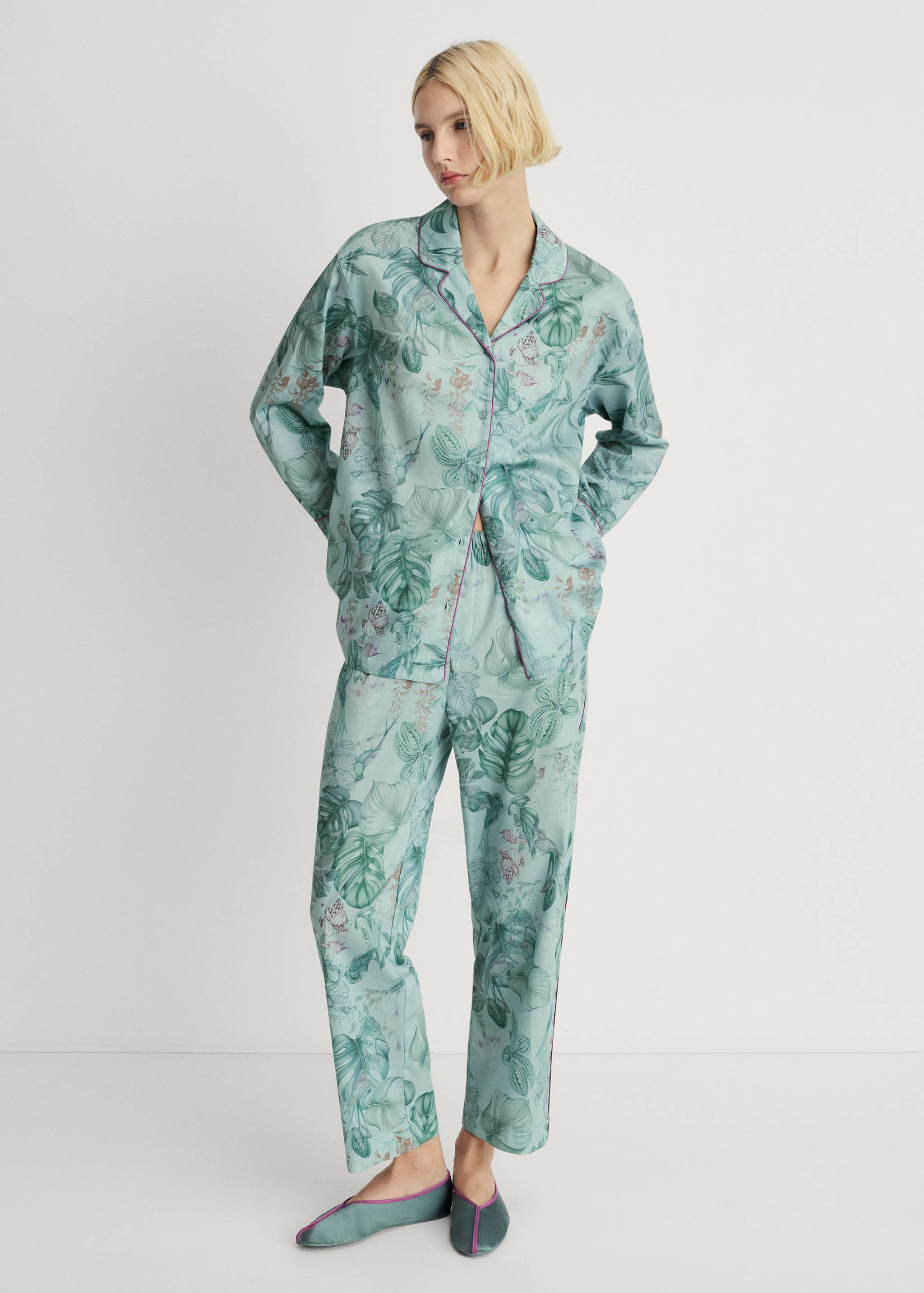 Pantalon de pyjama imprimé tropical - Plan général
