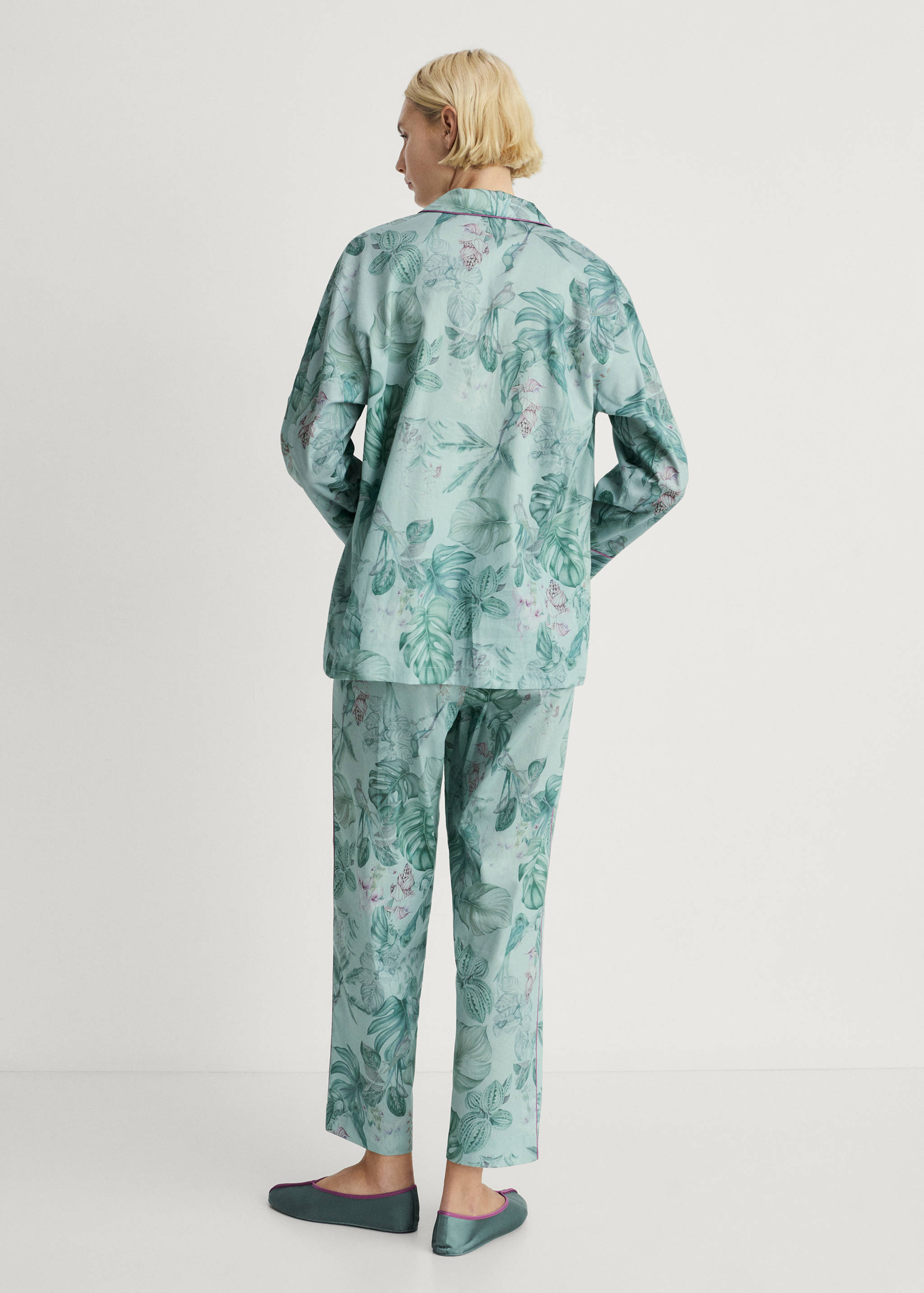 Pantalon de pyjama imprimé tropical - Verso de l’article