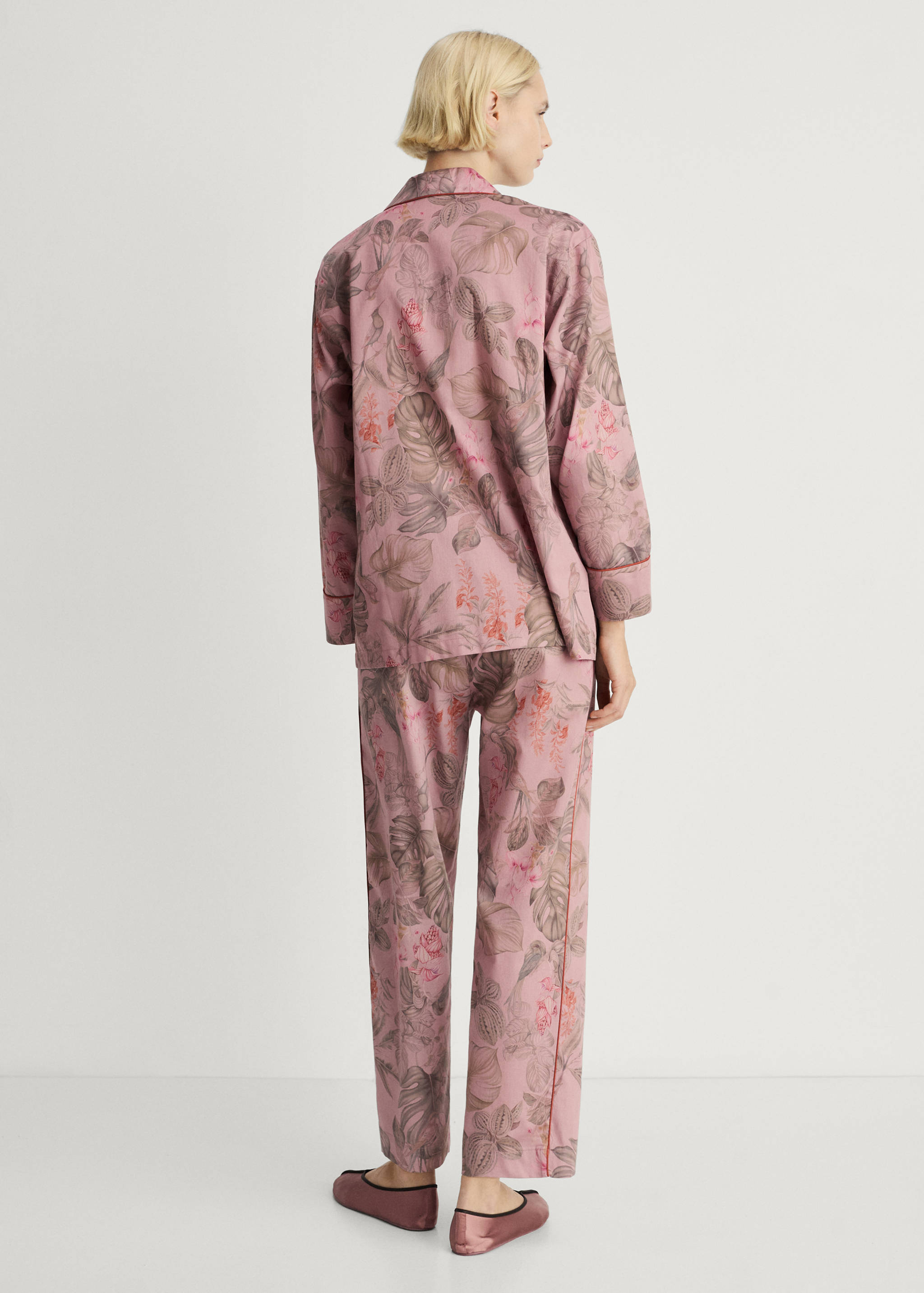 Pantalon de pyjama imprimé tropical - Verso de l’article