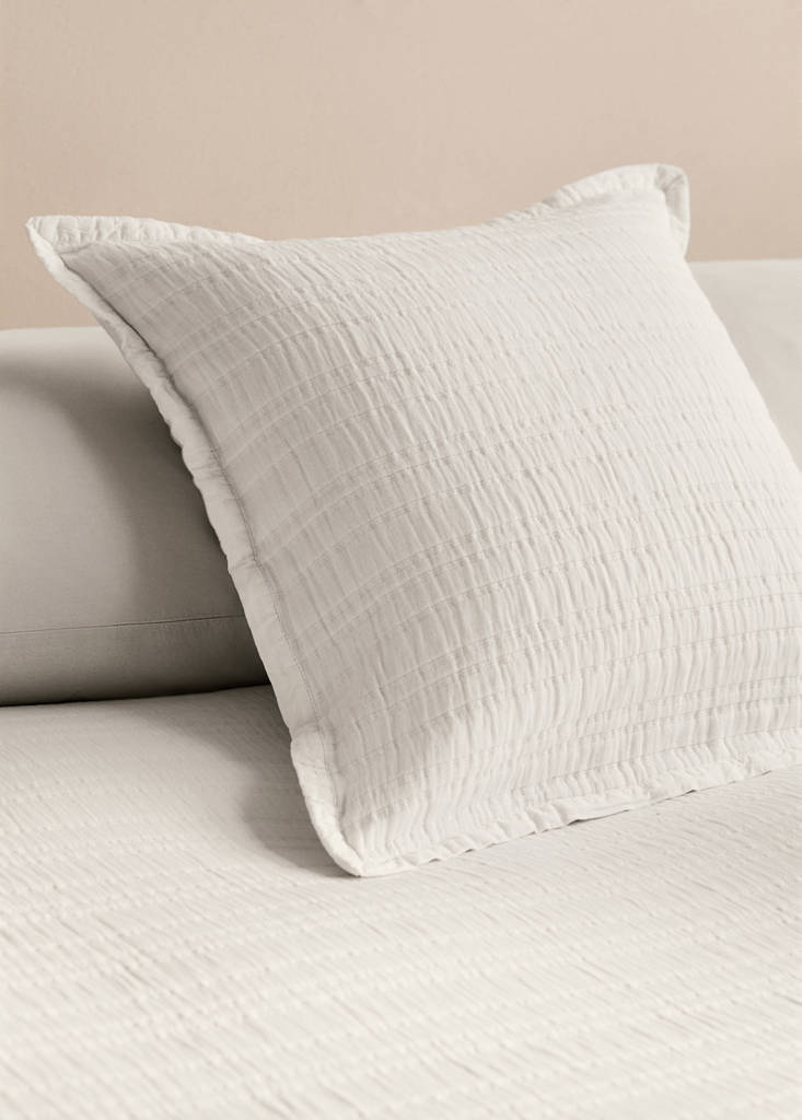 MANGO HOME - Housse de coussin coton jacquard rayures 50x50 cm blanc cassé - 50x50cm