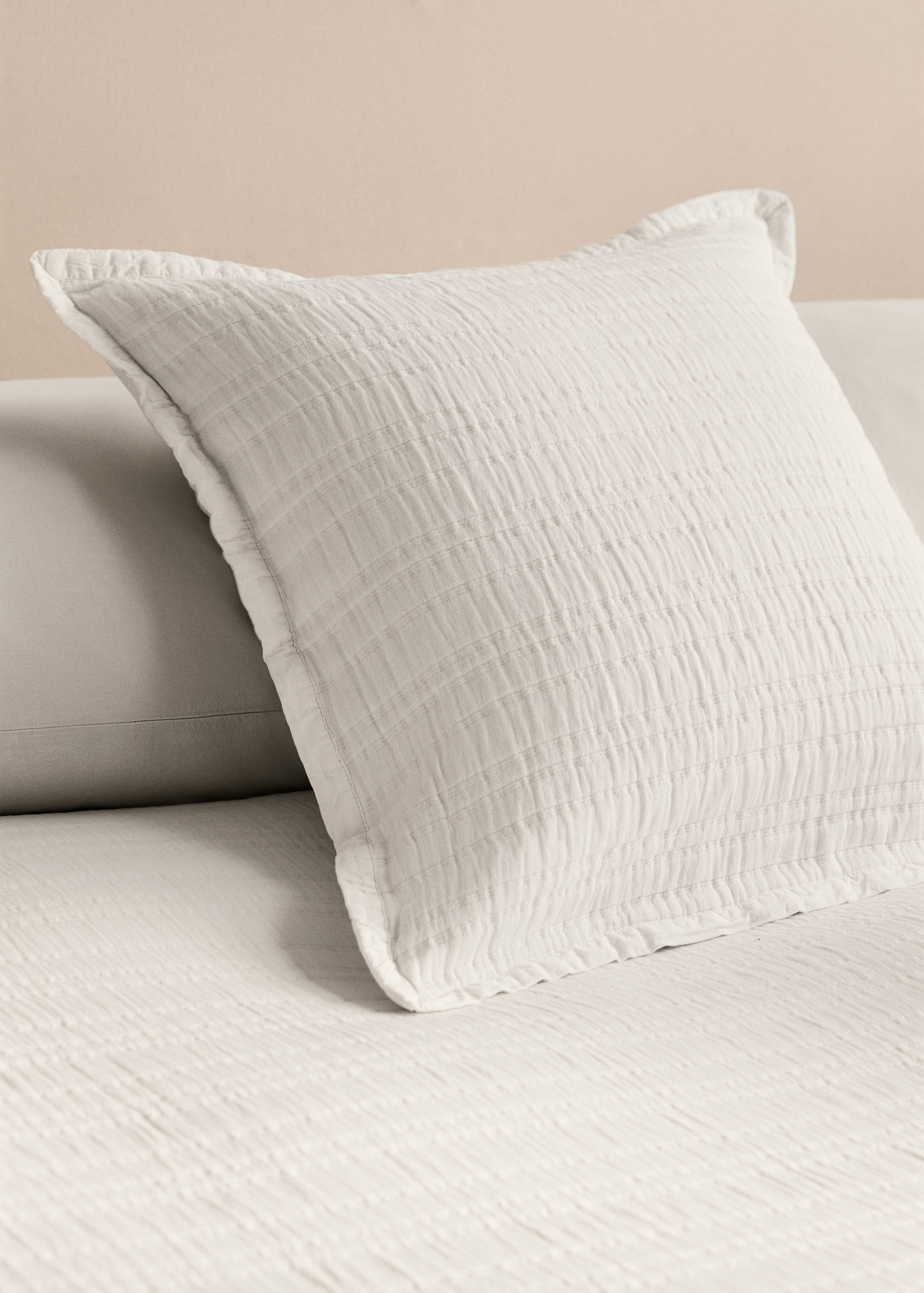 Housse de coussin coton jacquard rayures 50x50 cm - Plan général