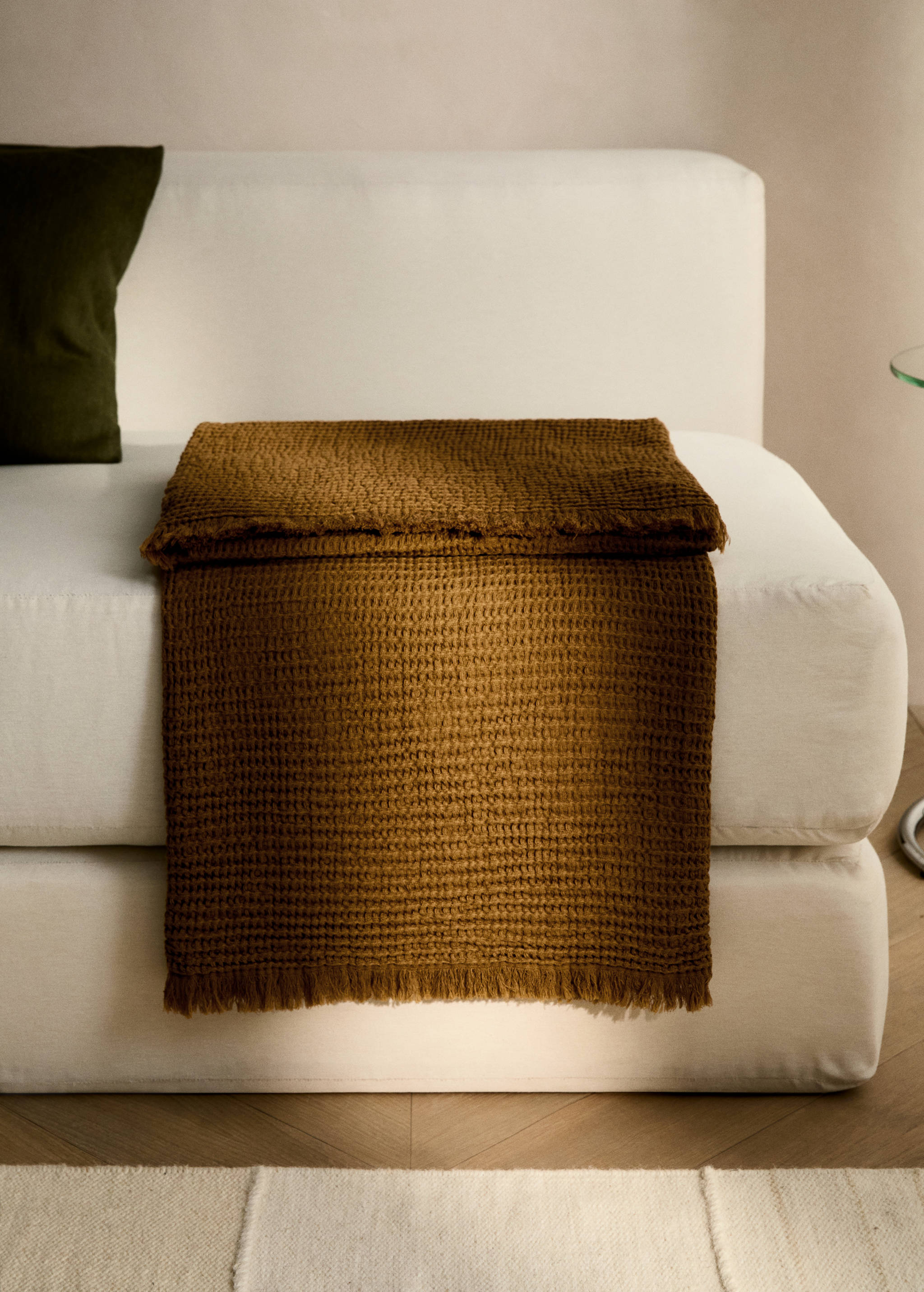 Cotton waffle blanket - General plane