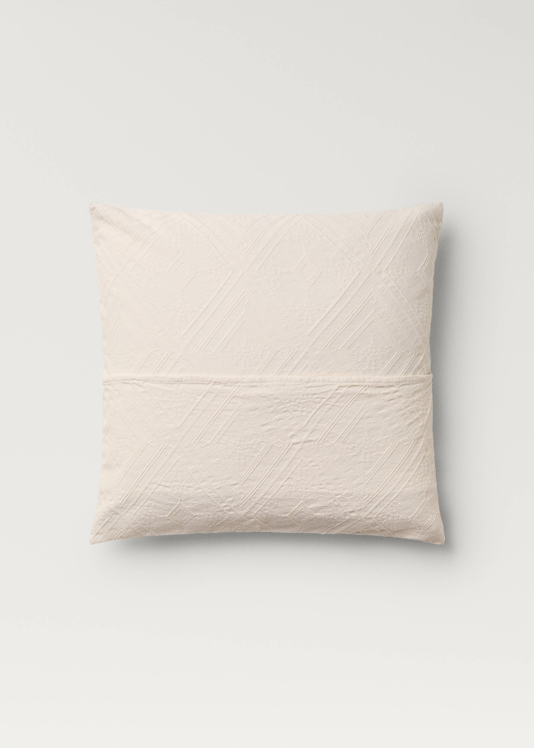 Cotton jacquard rhombus cushion cover 60x60 cm - Details of the article 1