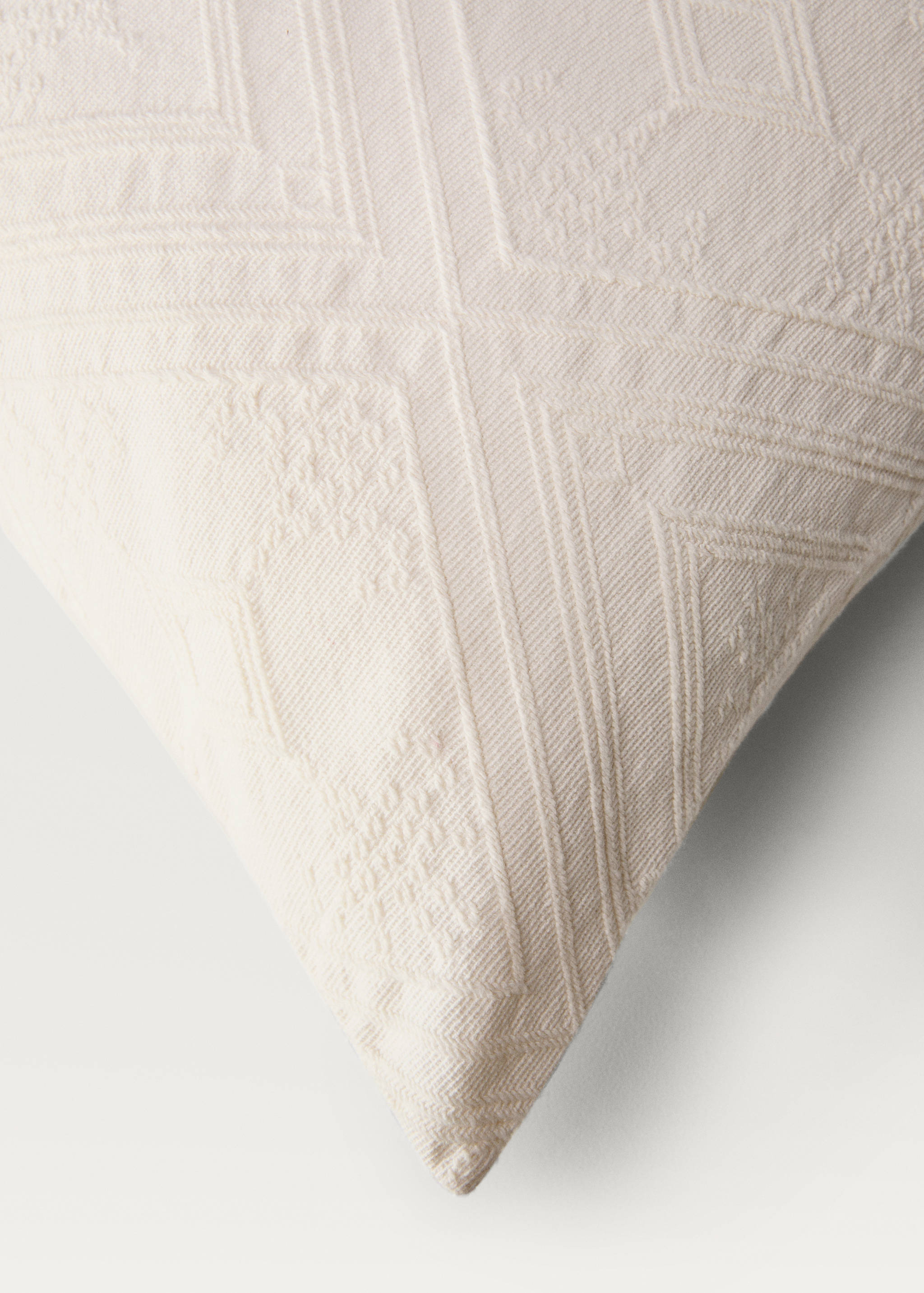 Cotton jacquard rhombus cushion cover 60x60 cm - Details of the article 2