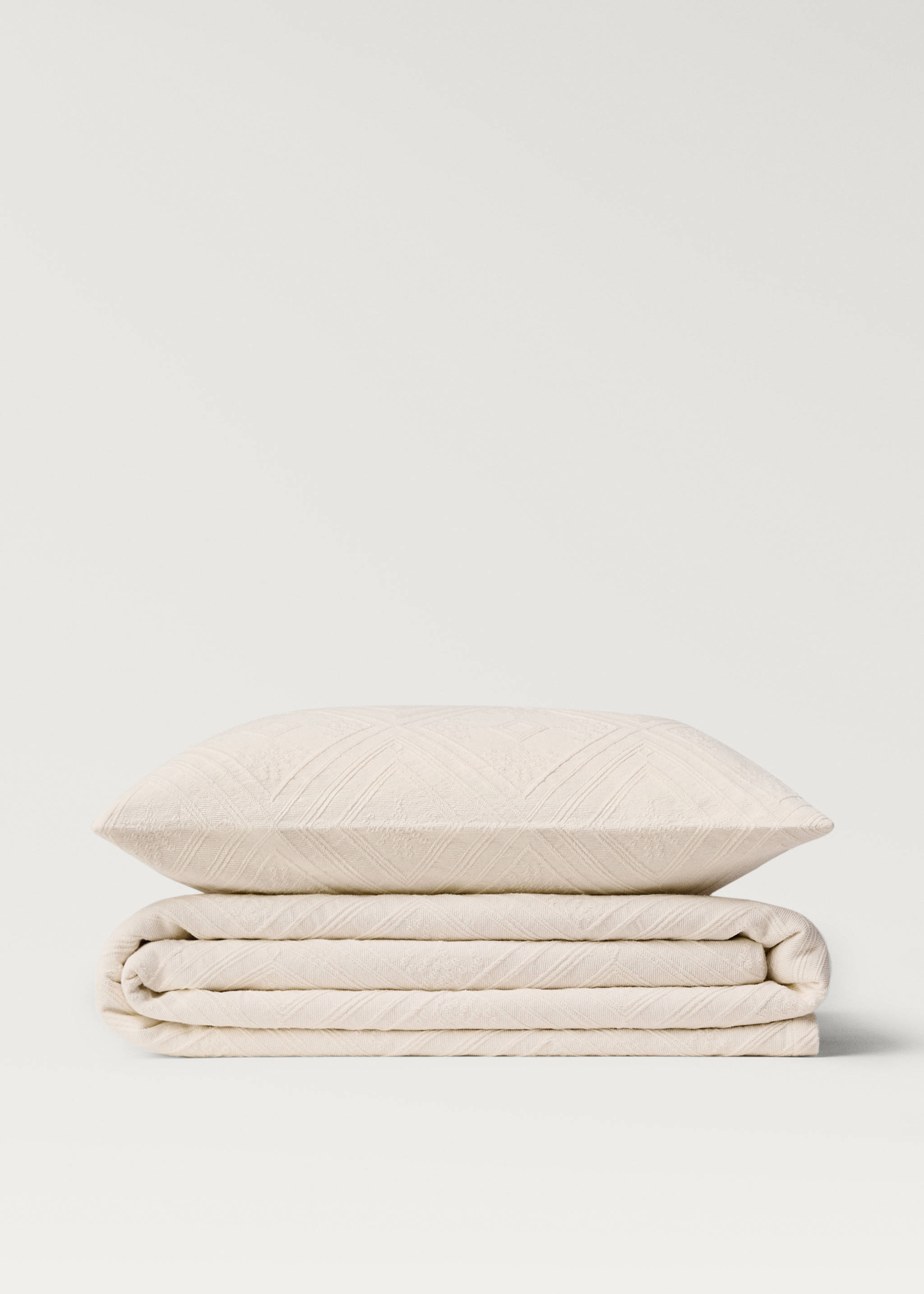 Cotton jacquard rhombus cushion cover 60x60 cm - Details of the article 5