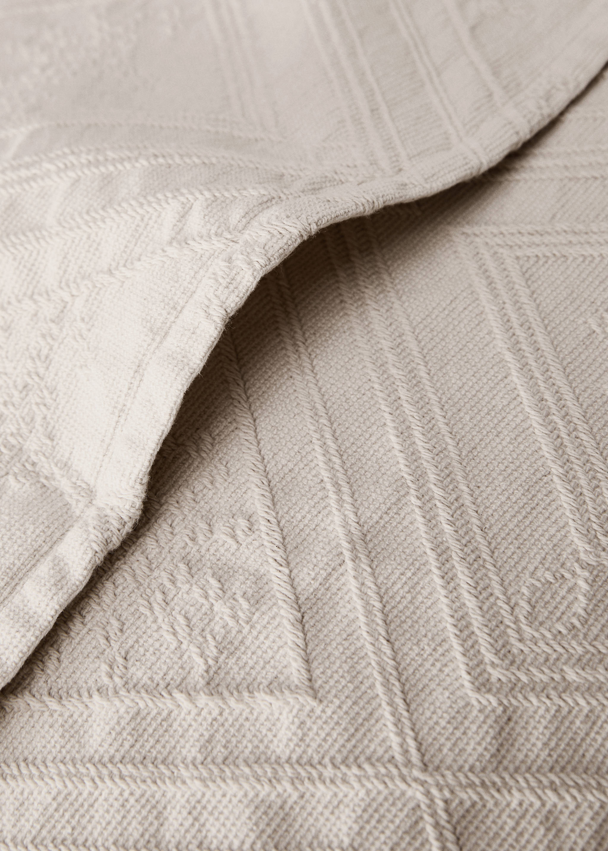 Cotton jacquard rhombus cushion cover 60x60 cm - Details of the article 1