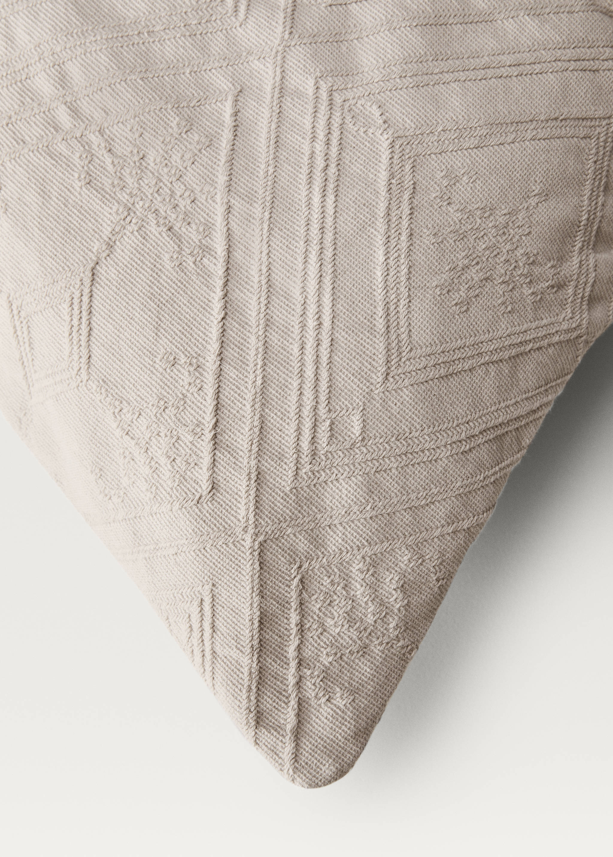 Cotton jacquard rhombus cushion cover 60x60 cm - Details of the article 3