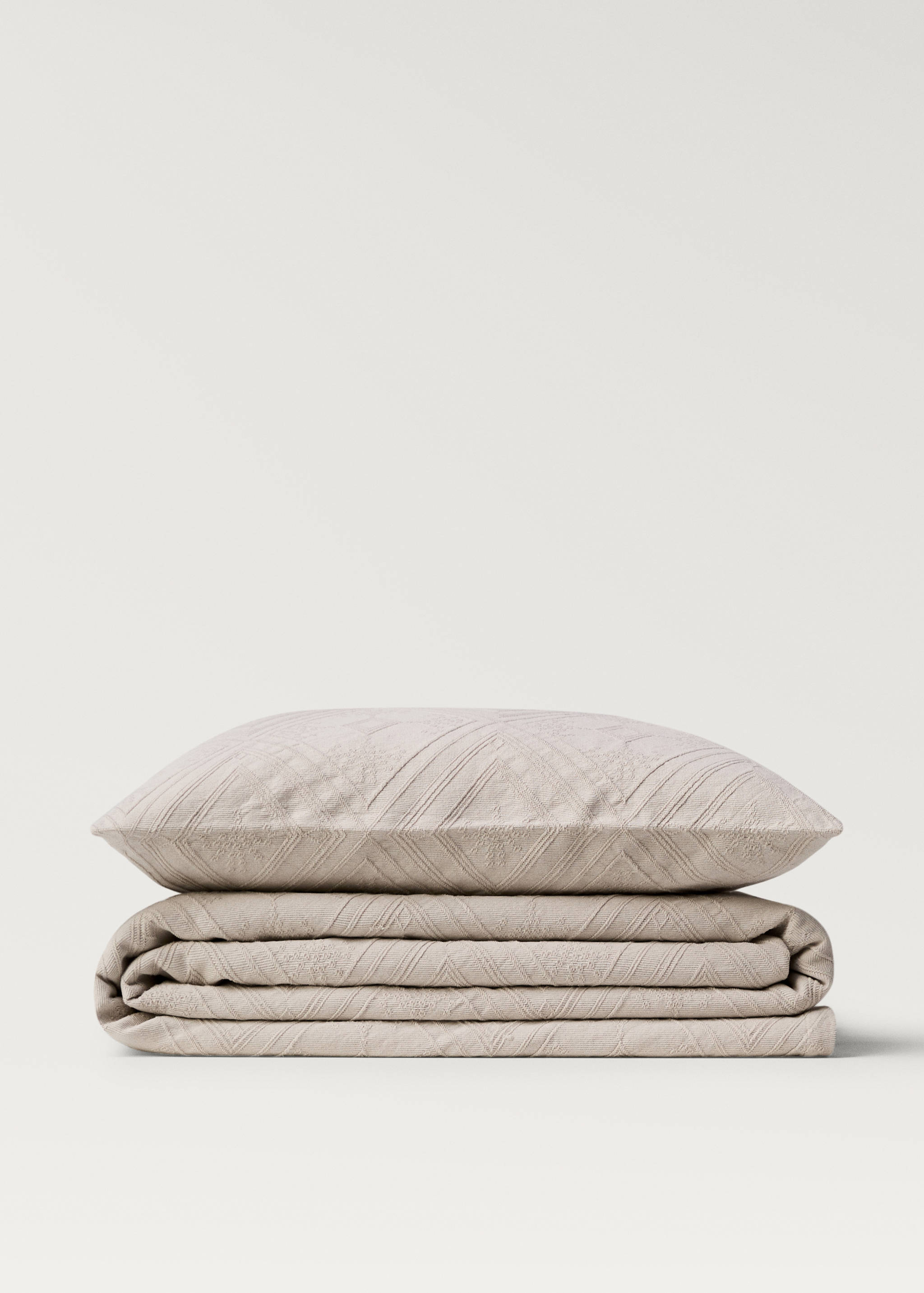 Cotton jacquard rhombus cushion cover 60x60 cm - Details of the article 4