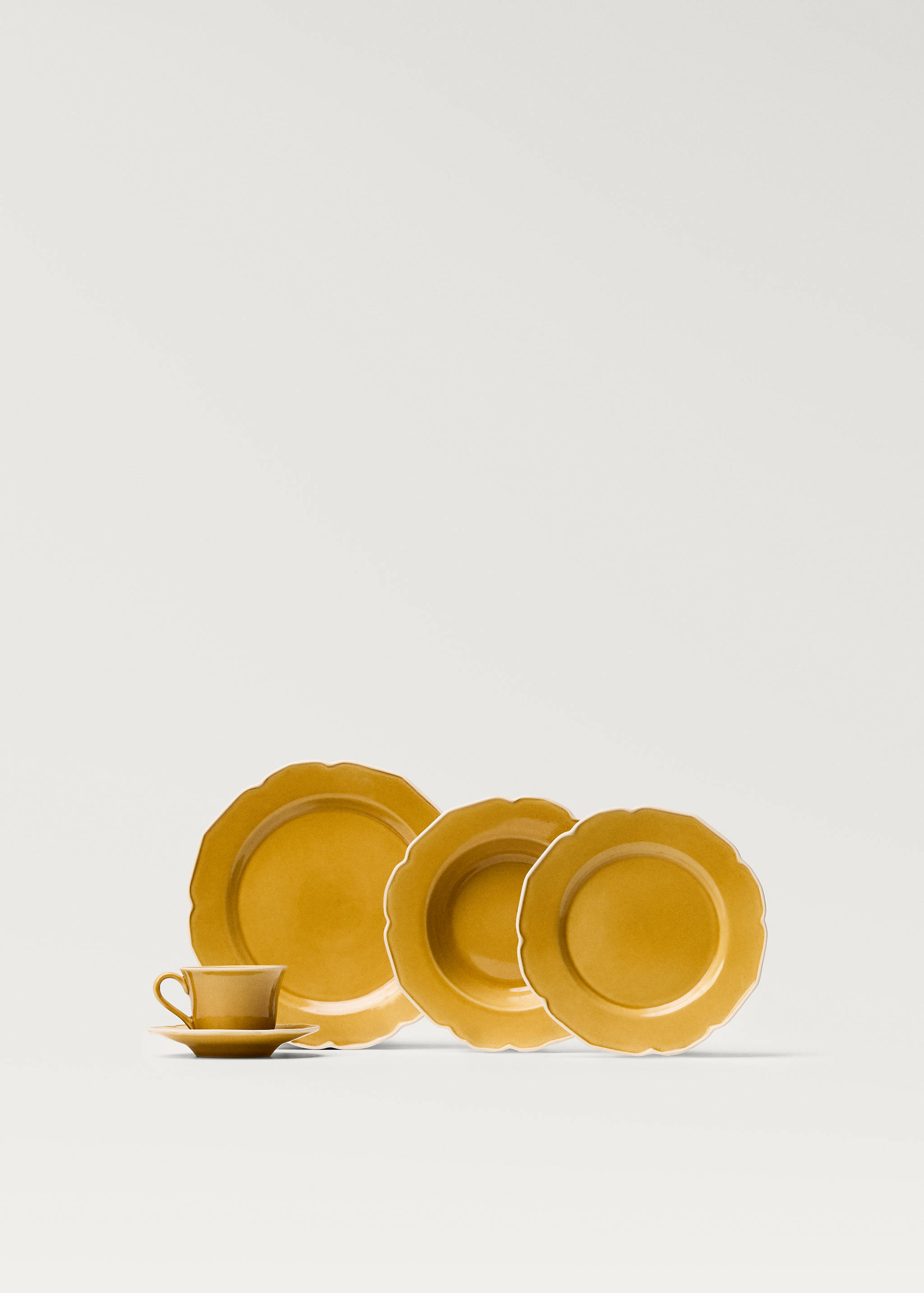 Stoneware flat plate with wavy design - Details of the article 1