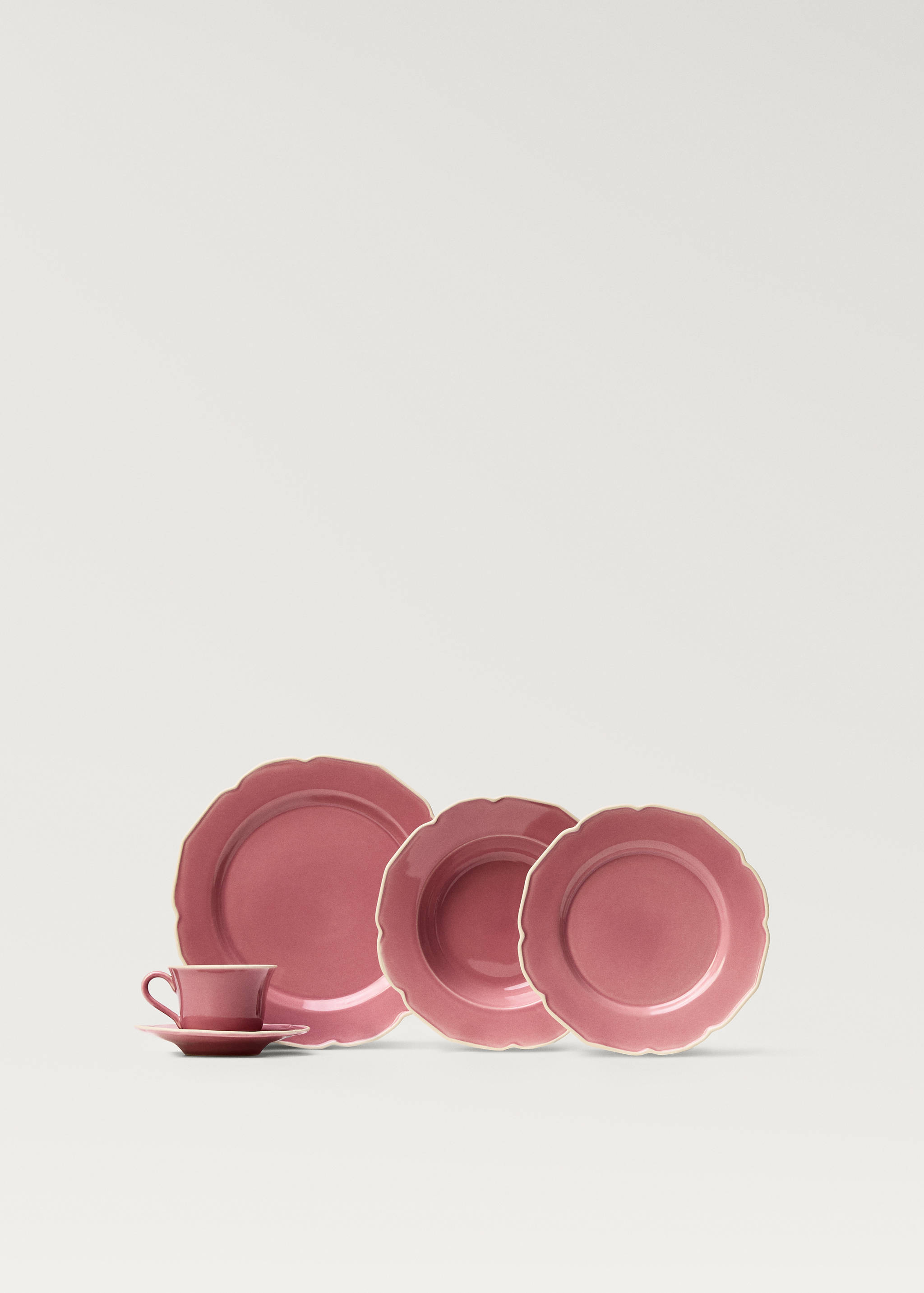 Stoneware flat plate with wavy design - Details of the article 3