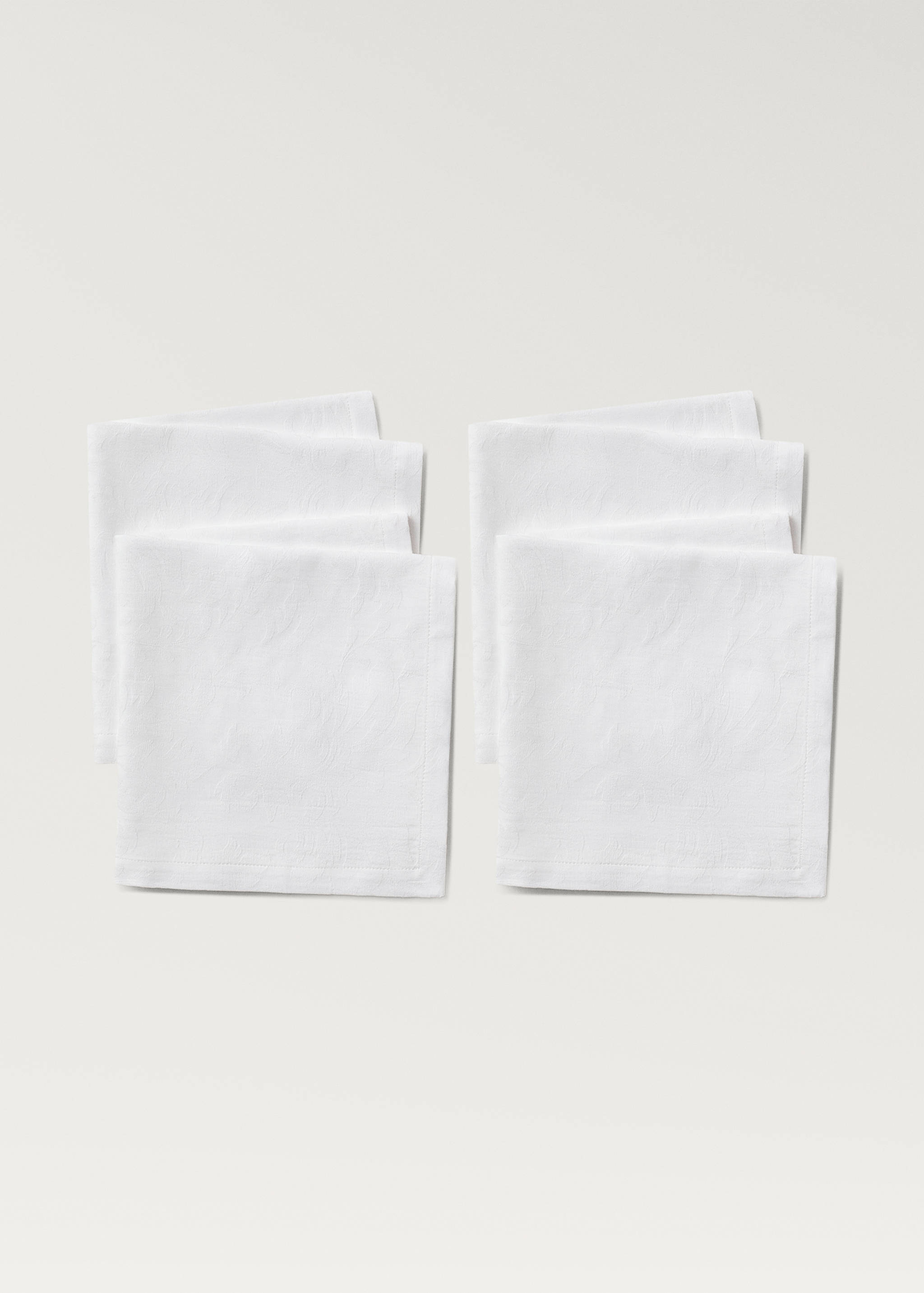 Cotton jacquard floral napkins - Details of the article 1