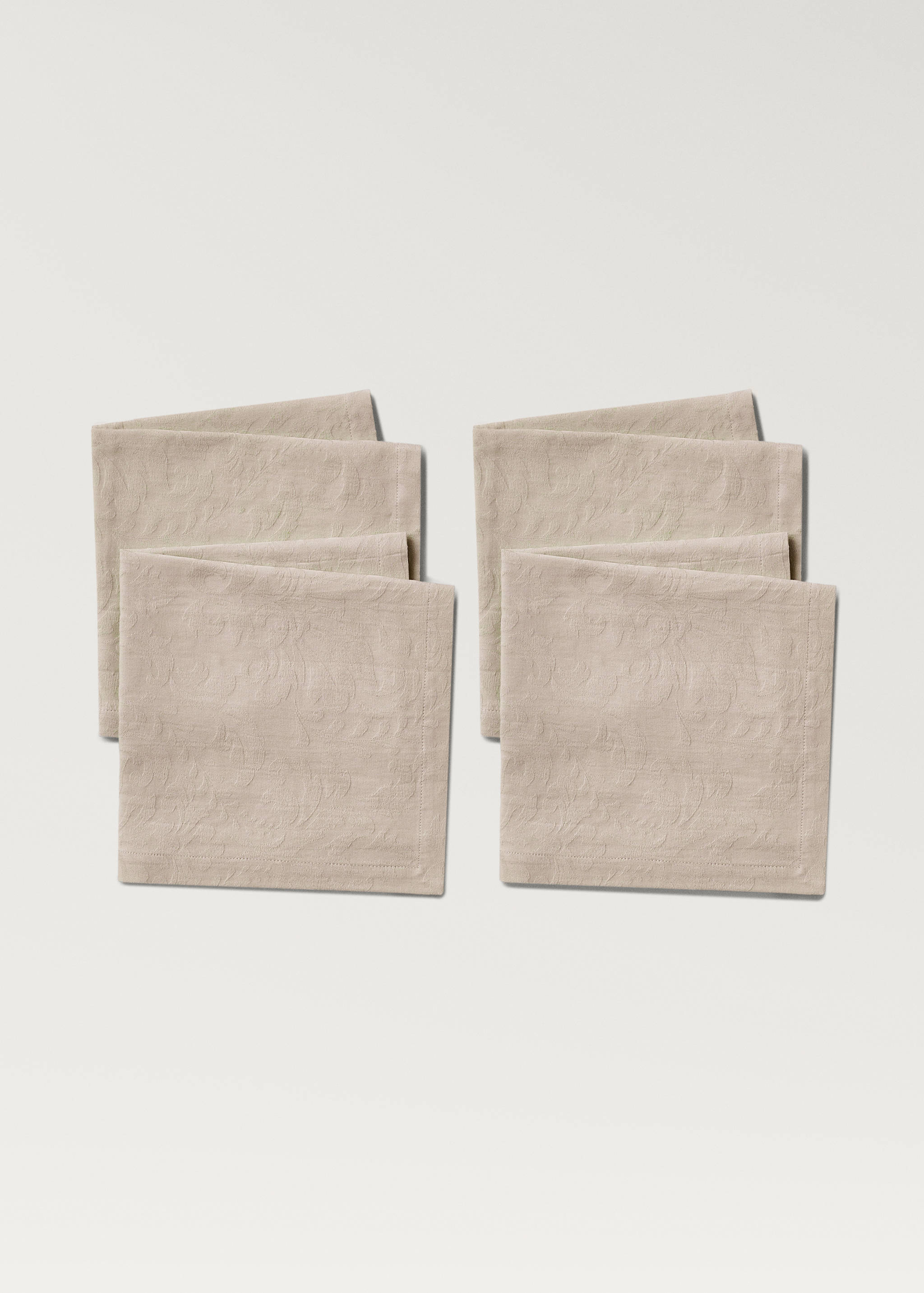 Servietten aus Baumwolljacquard mit Blumenmuster - Detail des Artikels 1