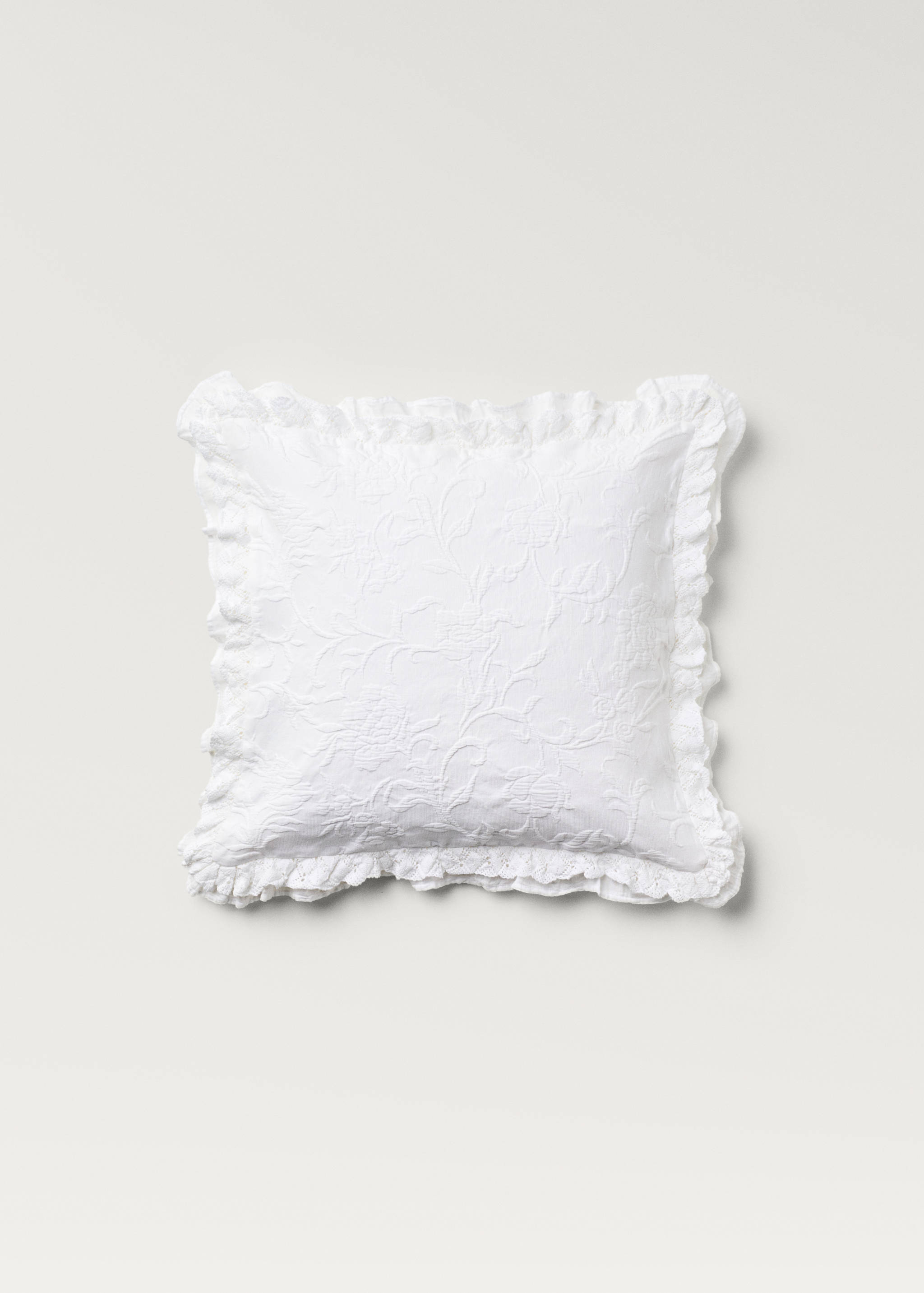 Jacquard cotton floral pillowcase 50x50 cm - Article without model