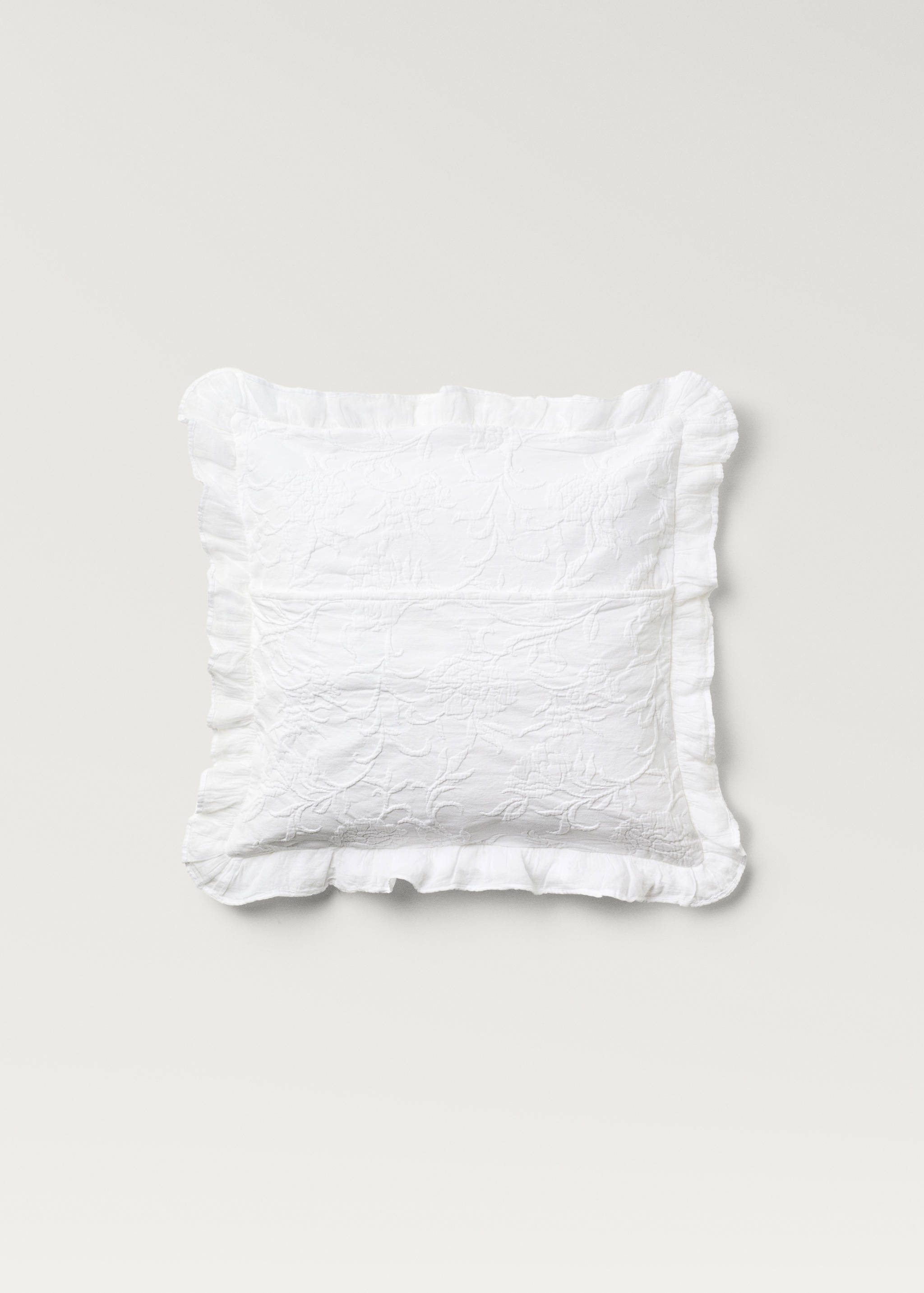 Jacquard cotton floral pillowcase 50x50 cm - Details of the article 1