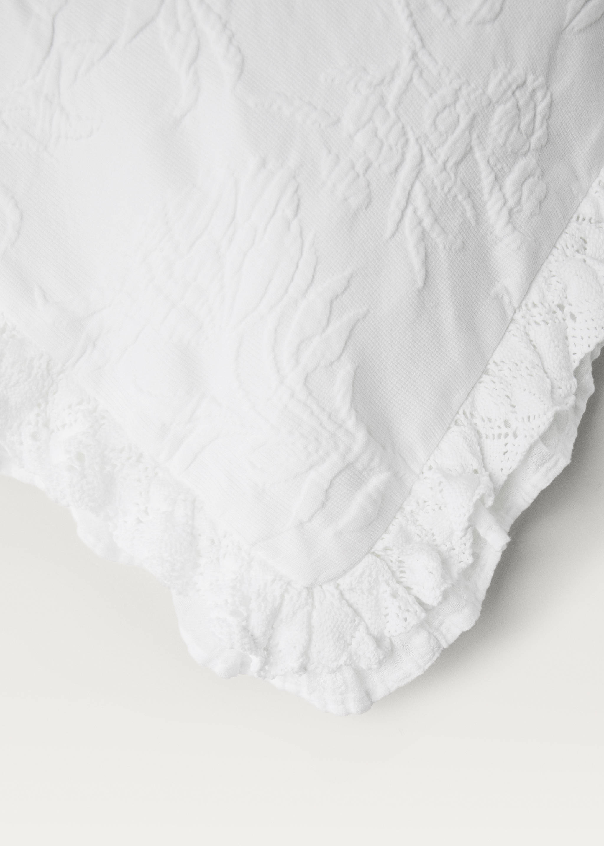 Jacquard cotton floral pillowcase 50x50 cm - Details of the article 2