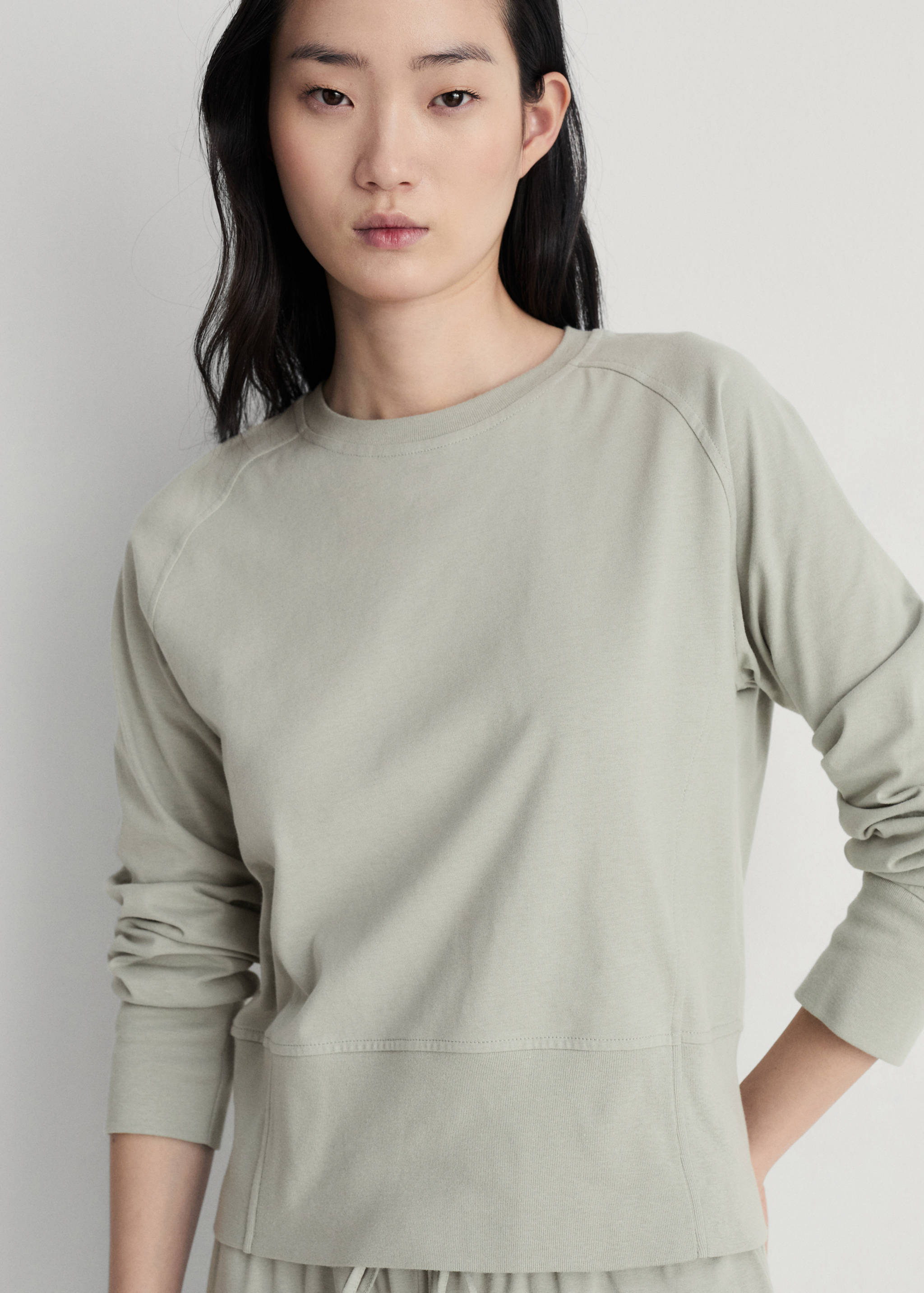 Cotton sweatshirt with soft finish - General plane