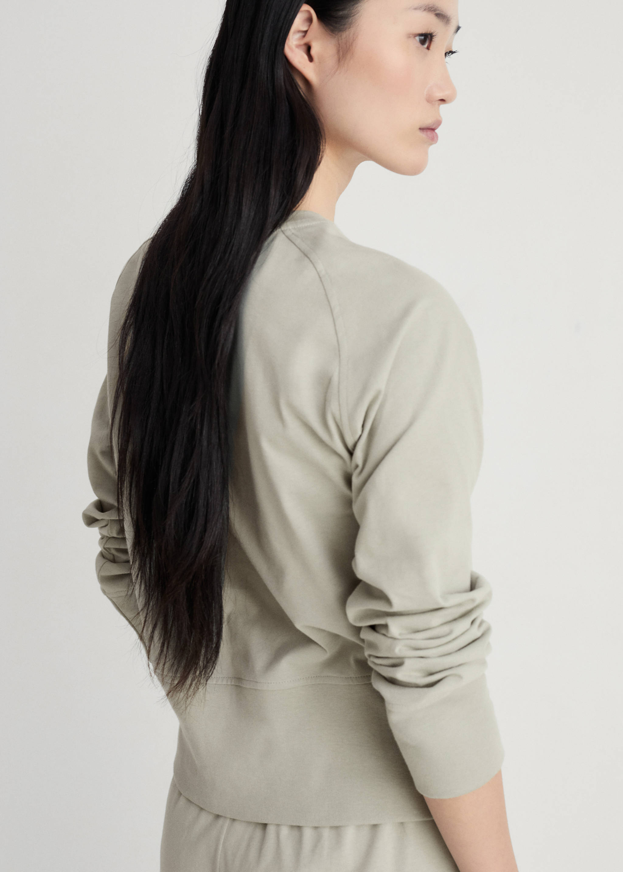 Cotton sweatshirt with soft finish - Reverse of the article