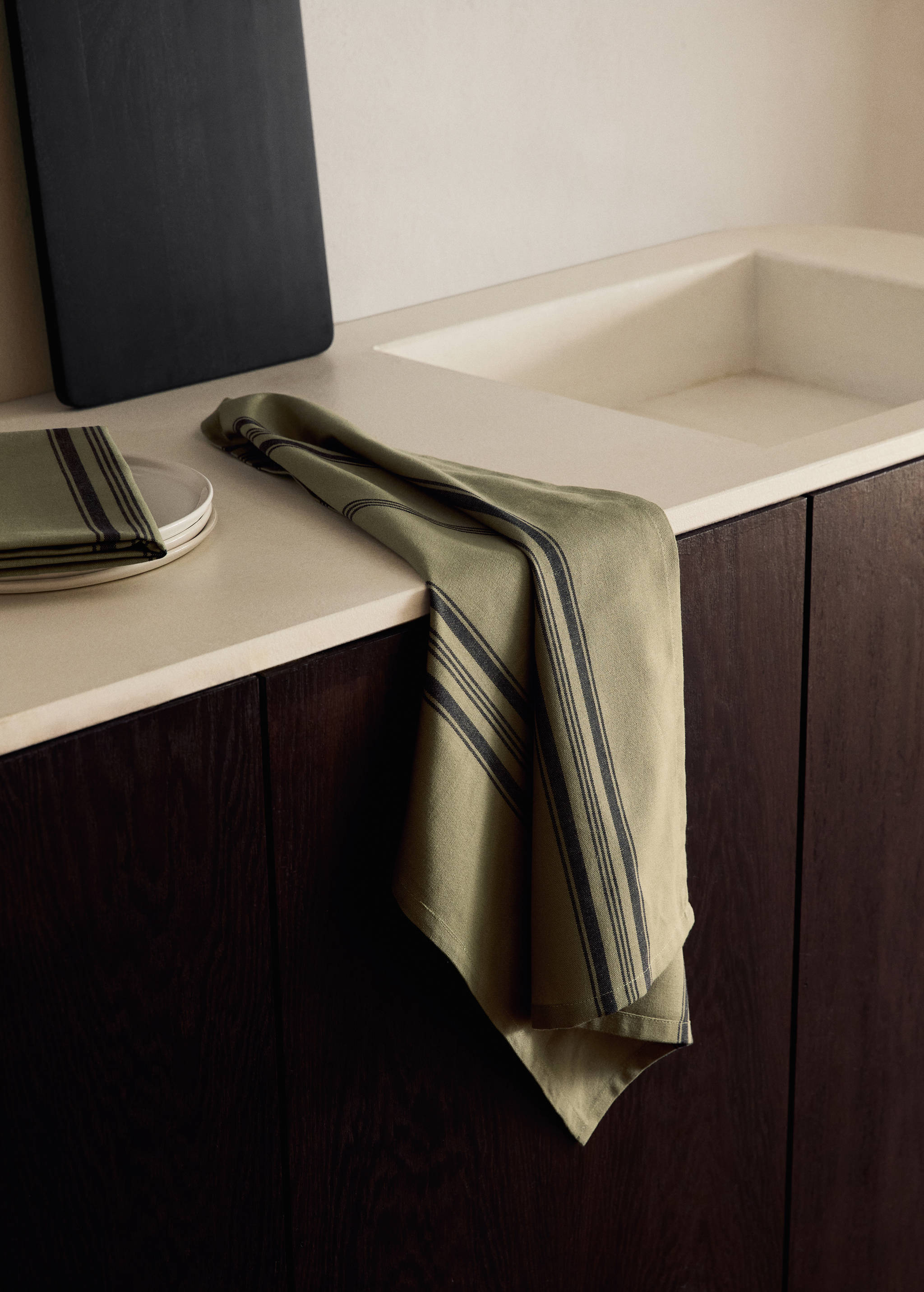 Cotton yarn-dyed striped kitchen towels - General plane