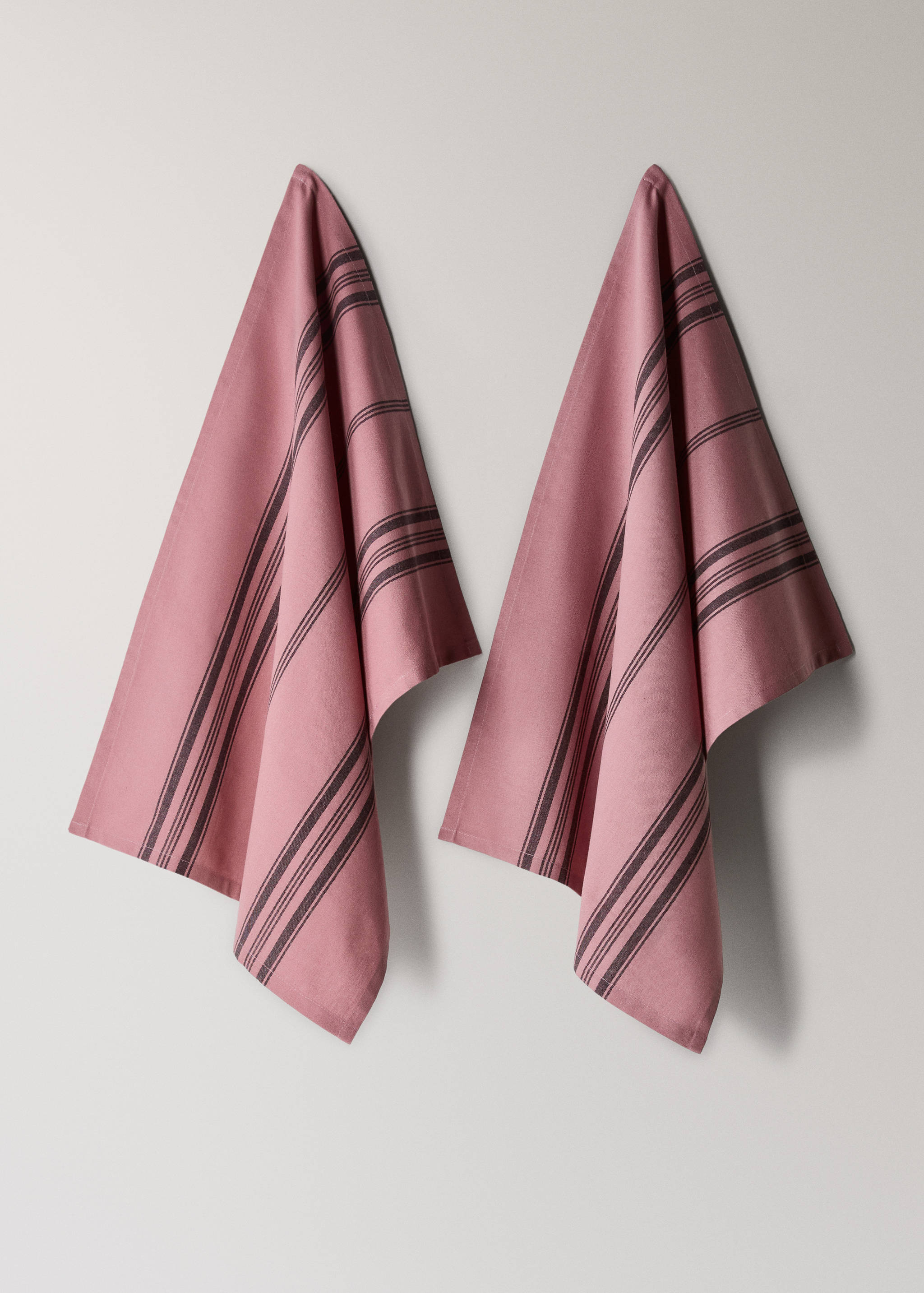 Cotton yarn-dyed striped kitchen towels - Article without model