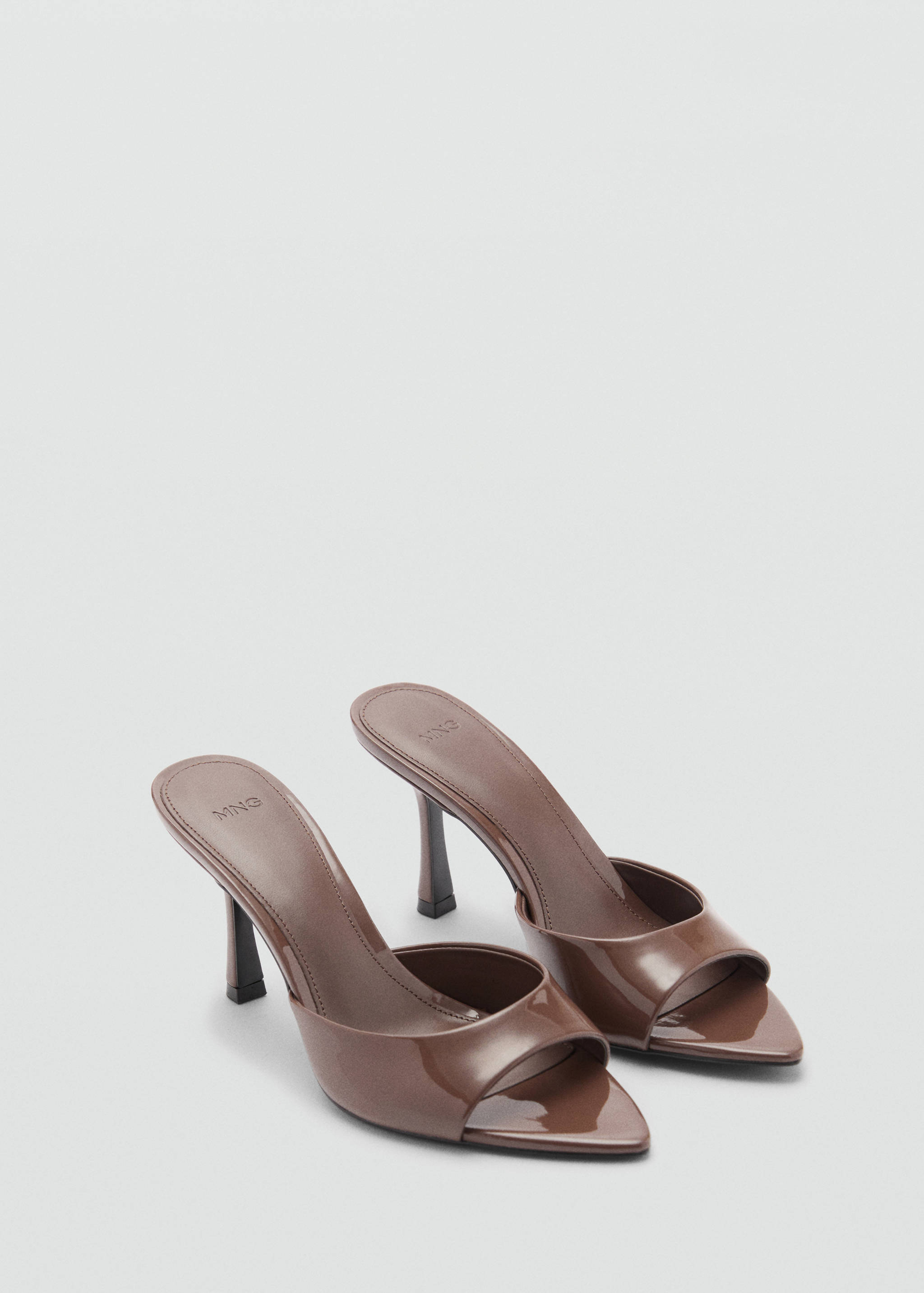 Patent leather effect heeled sandal - Medium plane