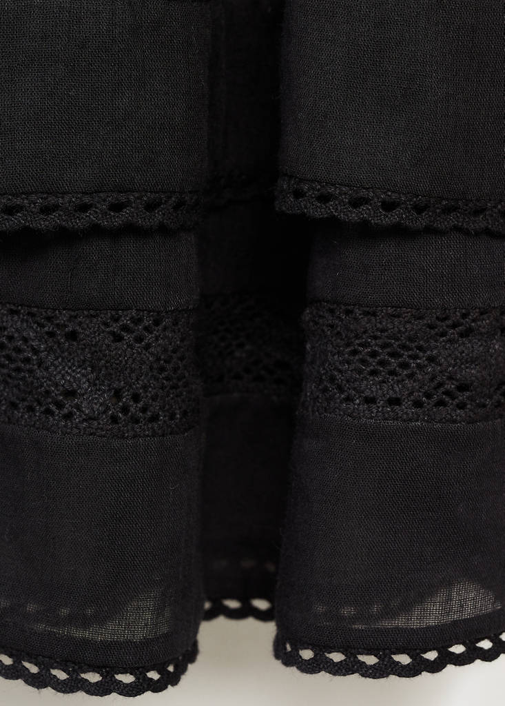 Gathered skirt with ruffles — Charcoal