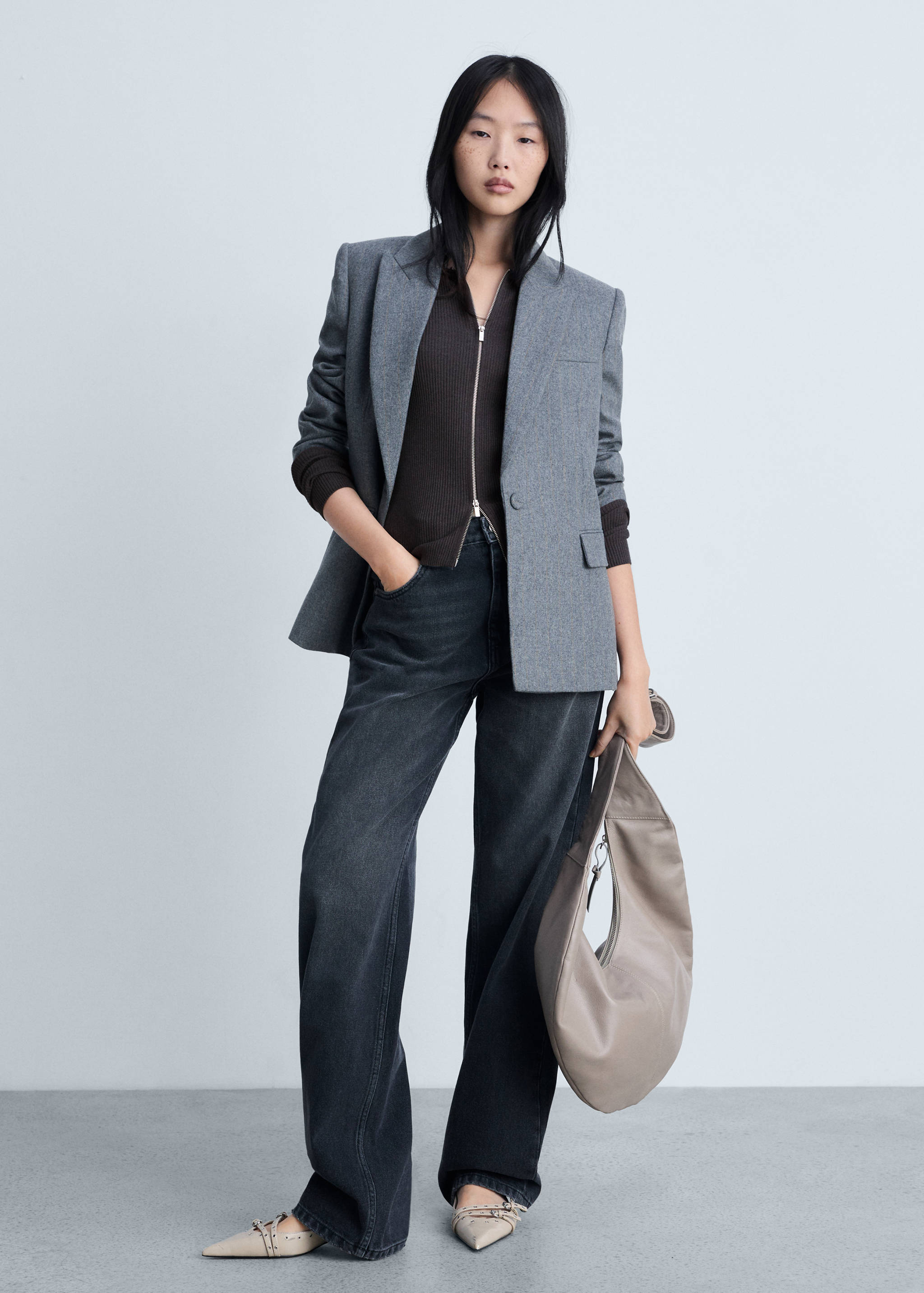 Stickad kofta dragkedja - Allmän bild