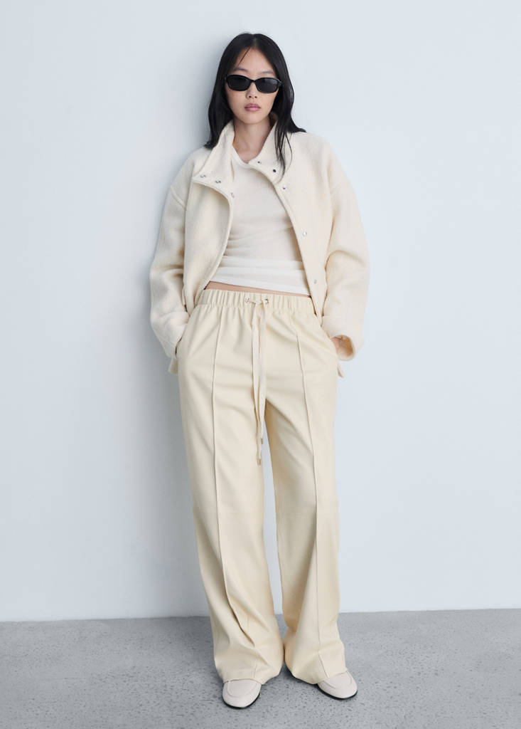 Fine ribbed knit top — Ecru