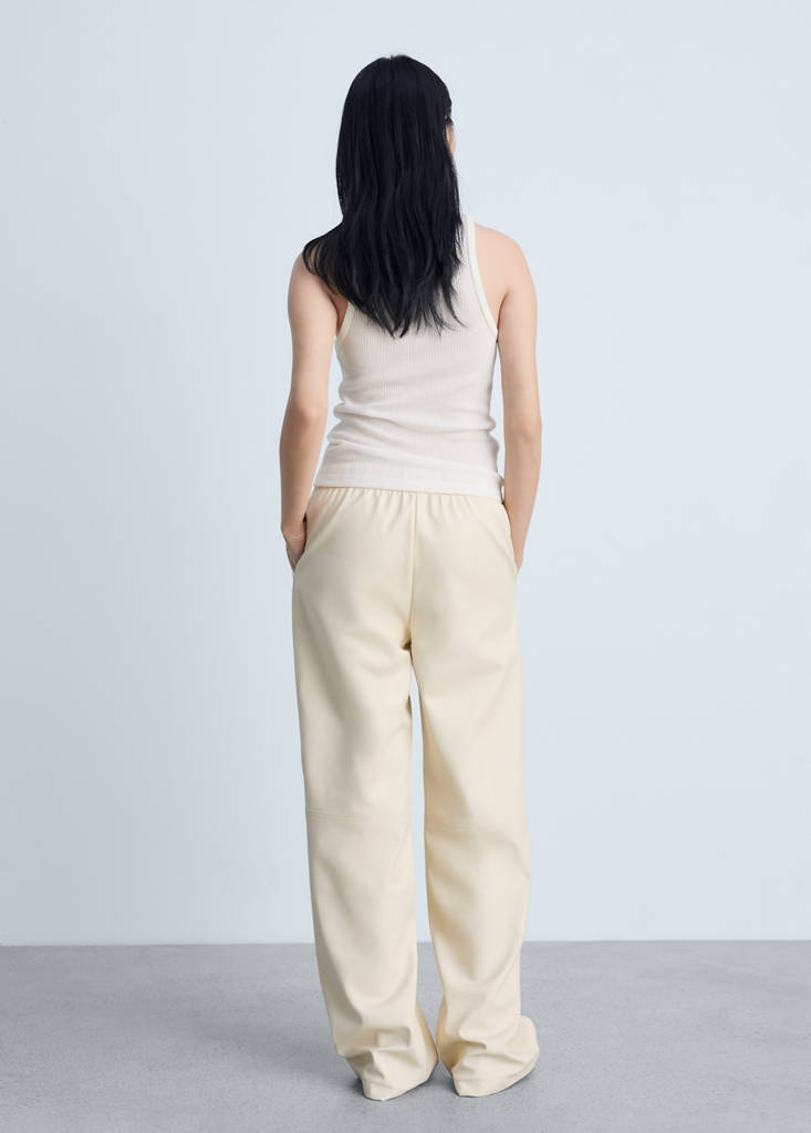 Fine ribbed knit top — Ecru